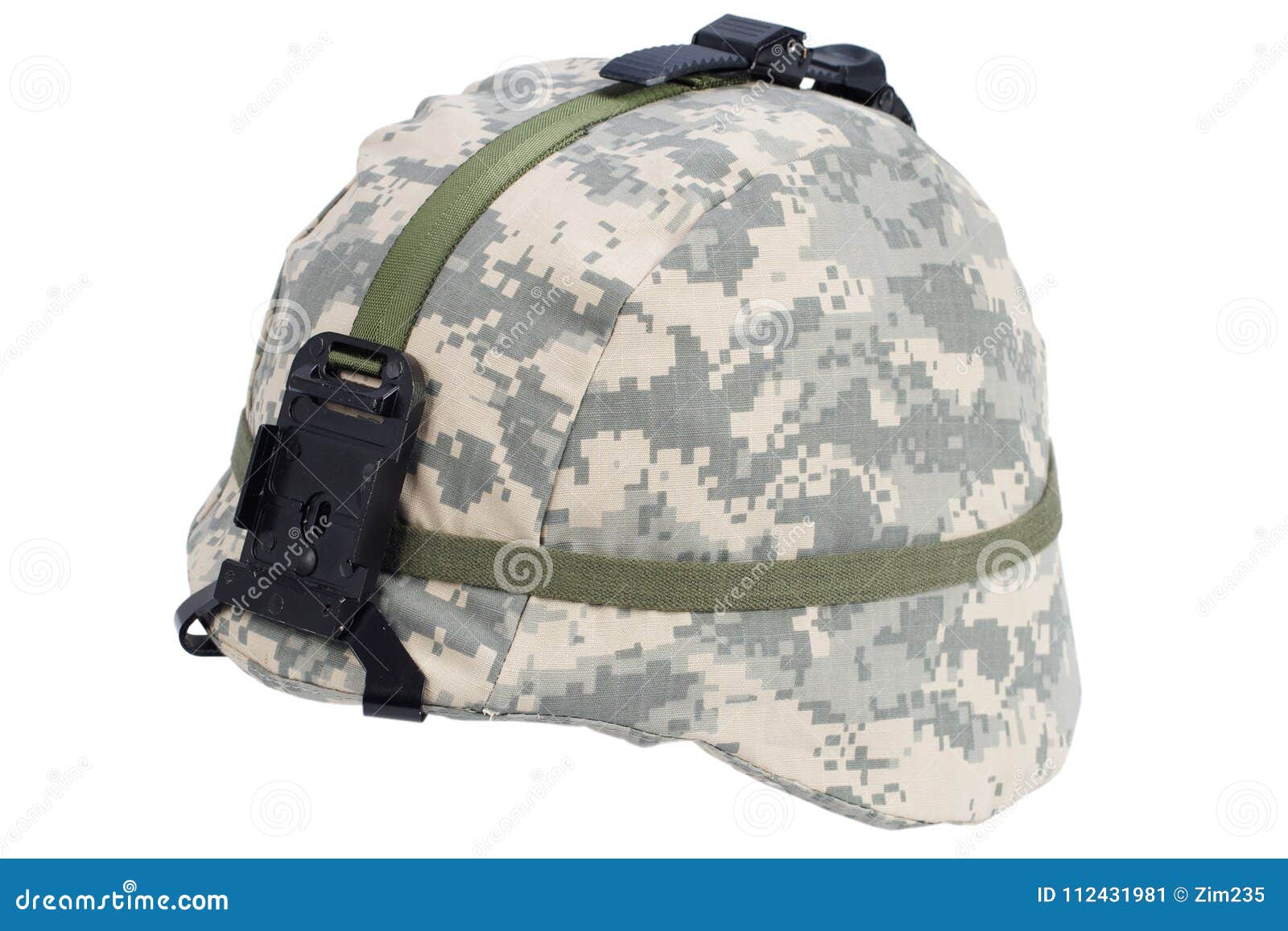 Us Army Kevlar Helmet with Night Vision Mount Stock Image - Image