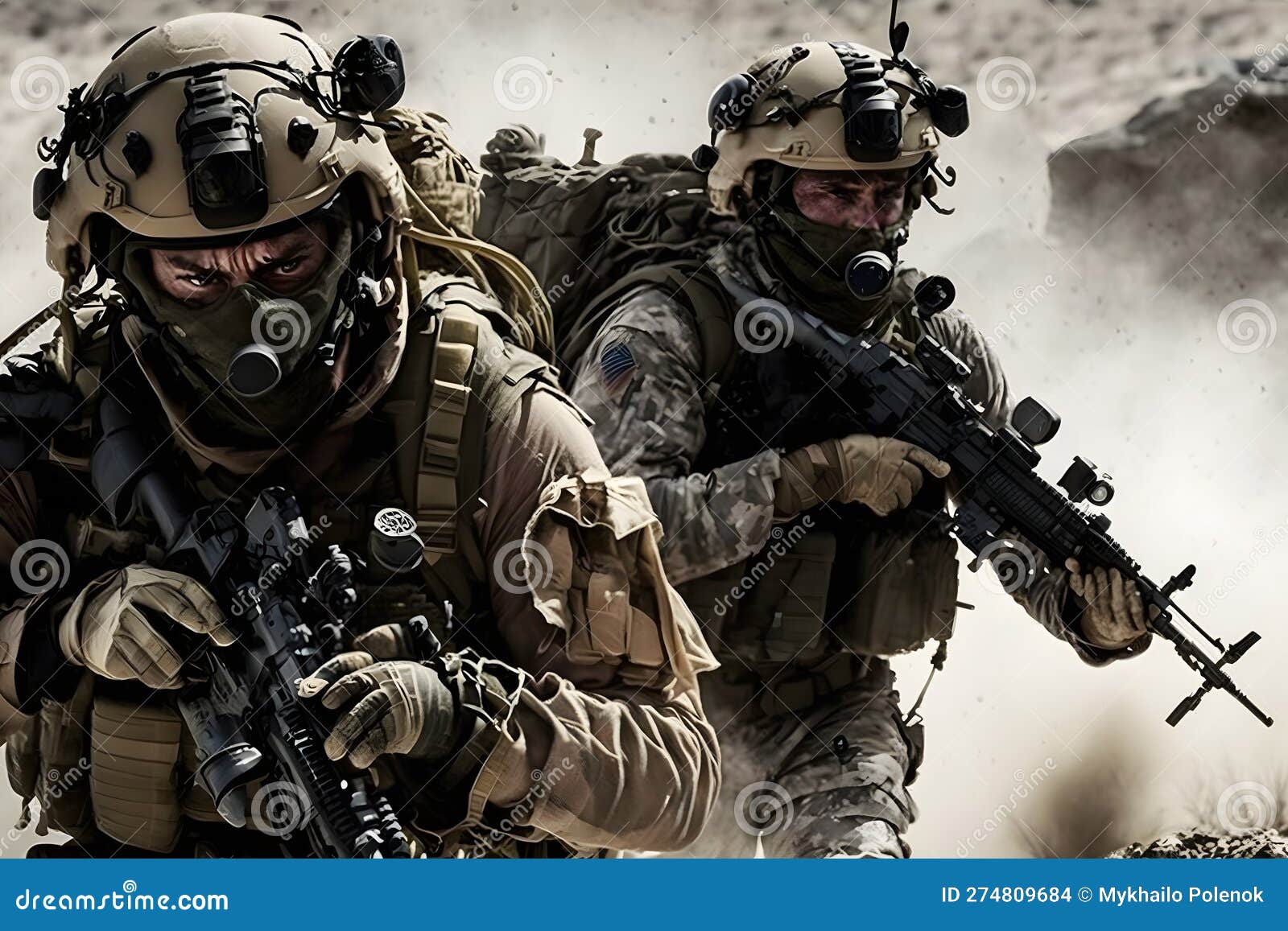 US Army Special Forces Group Soldier. Neural Network AI Generated Stock