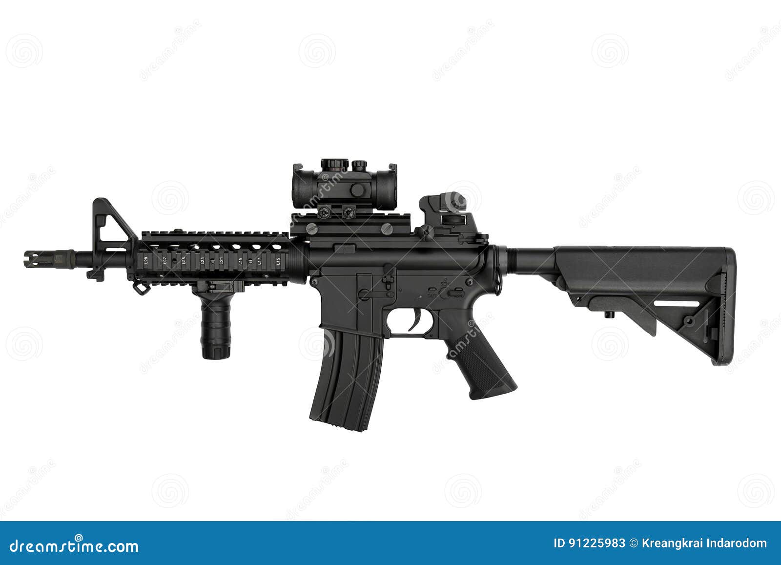 us army weapon m4a1 carbine  on white background