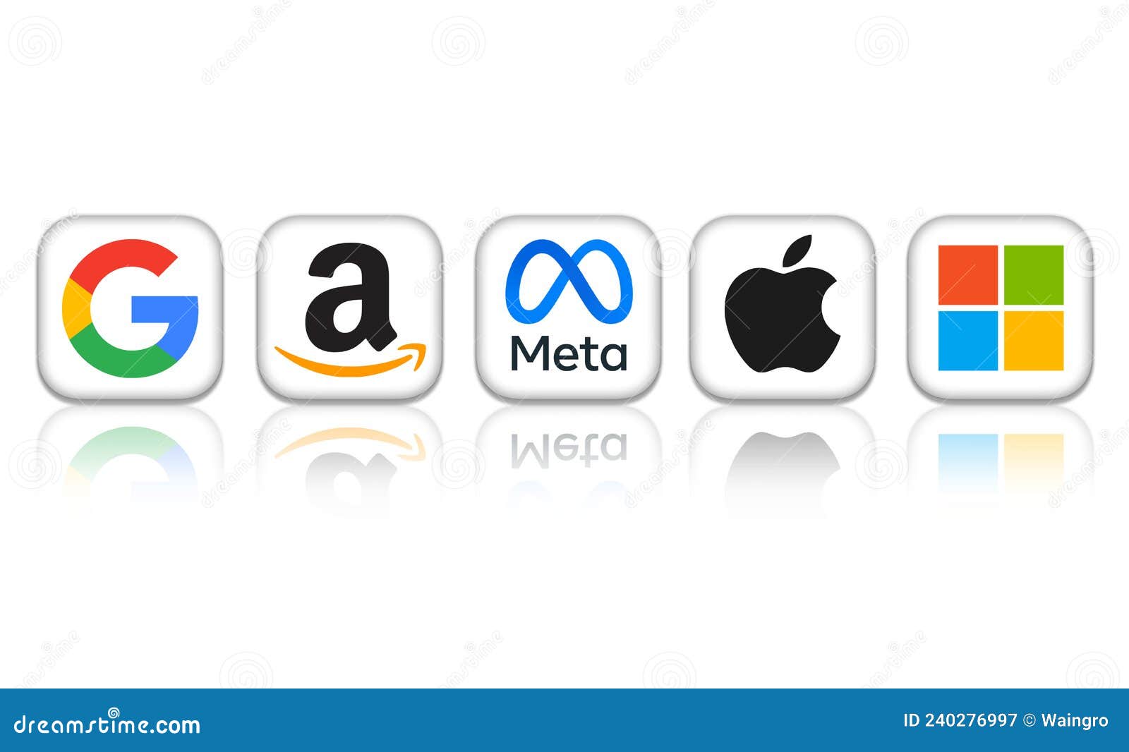 US Big Tech Industry GAFAM Editorial Photography Illustration of