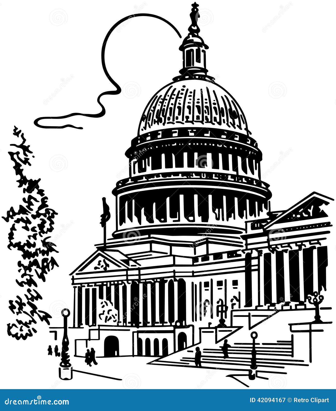 US Capitol Building stock vector. Illustration of clipart - 42094167