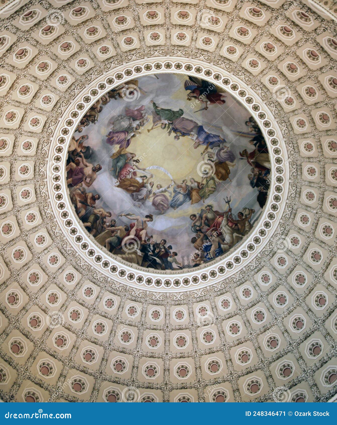 Art at the Top of the US Capitol Rotunda Dome Editorial Photo Image