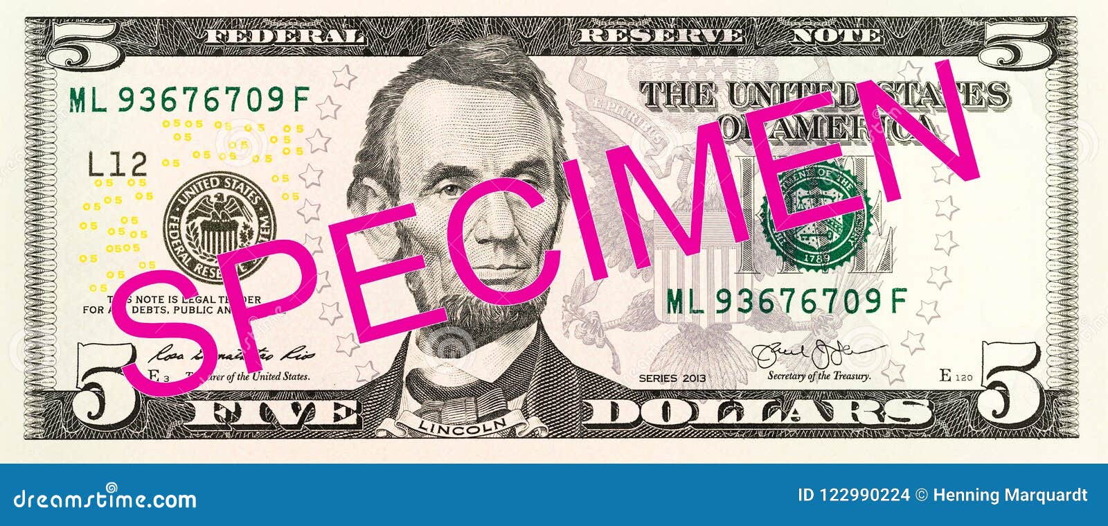 5 Usdollar Bank Note Obverse Stock Photo Image of dollar, bill