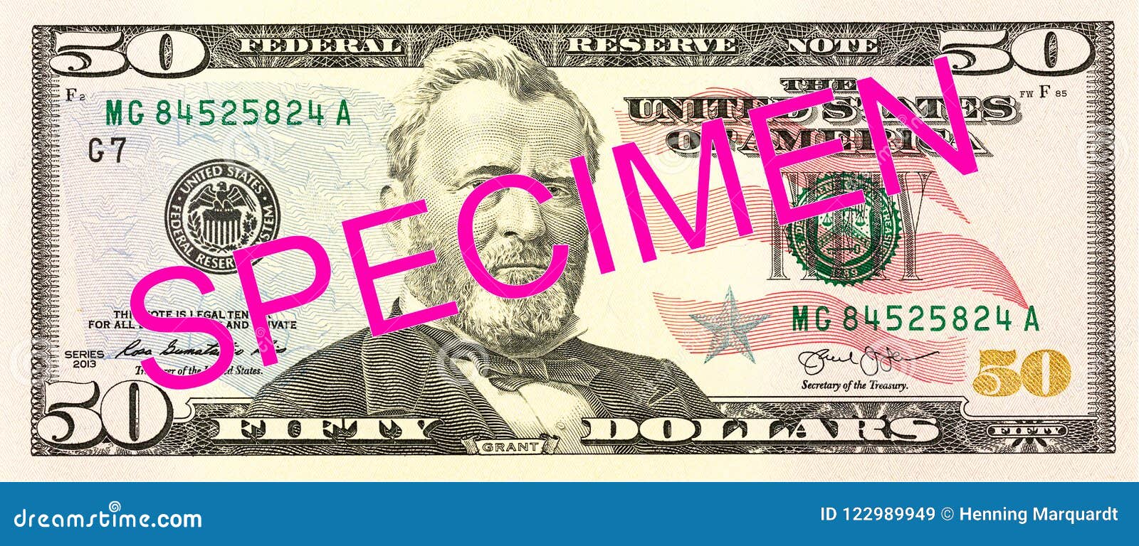 50 Usdollar Bank Note Obverse Stock Image Image of finance, exchange