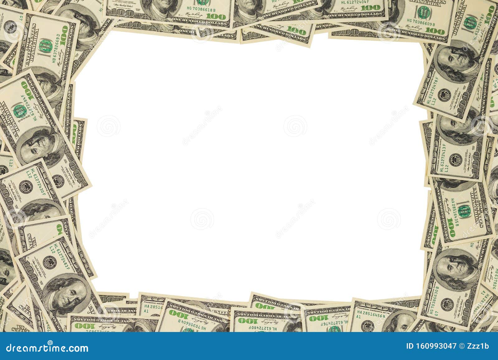 Download Us Dollar Money Frame Mockup Isolated On White Background ...