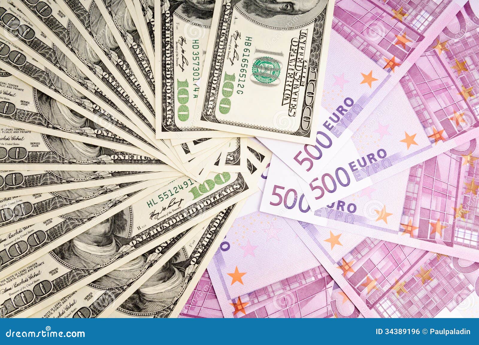 US Dollar versus Euro stock photo. Image of business ...