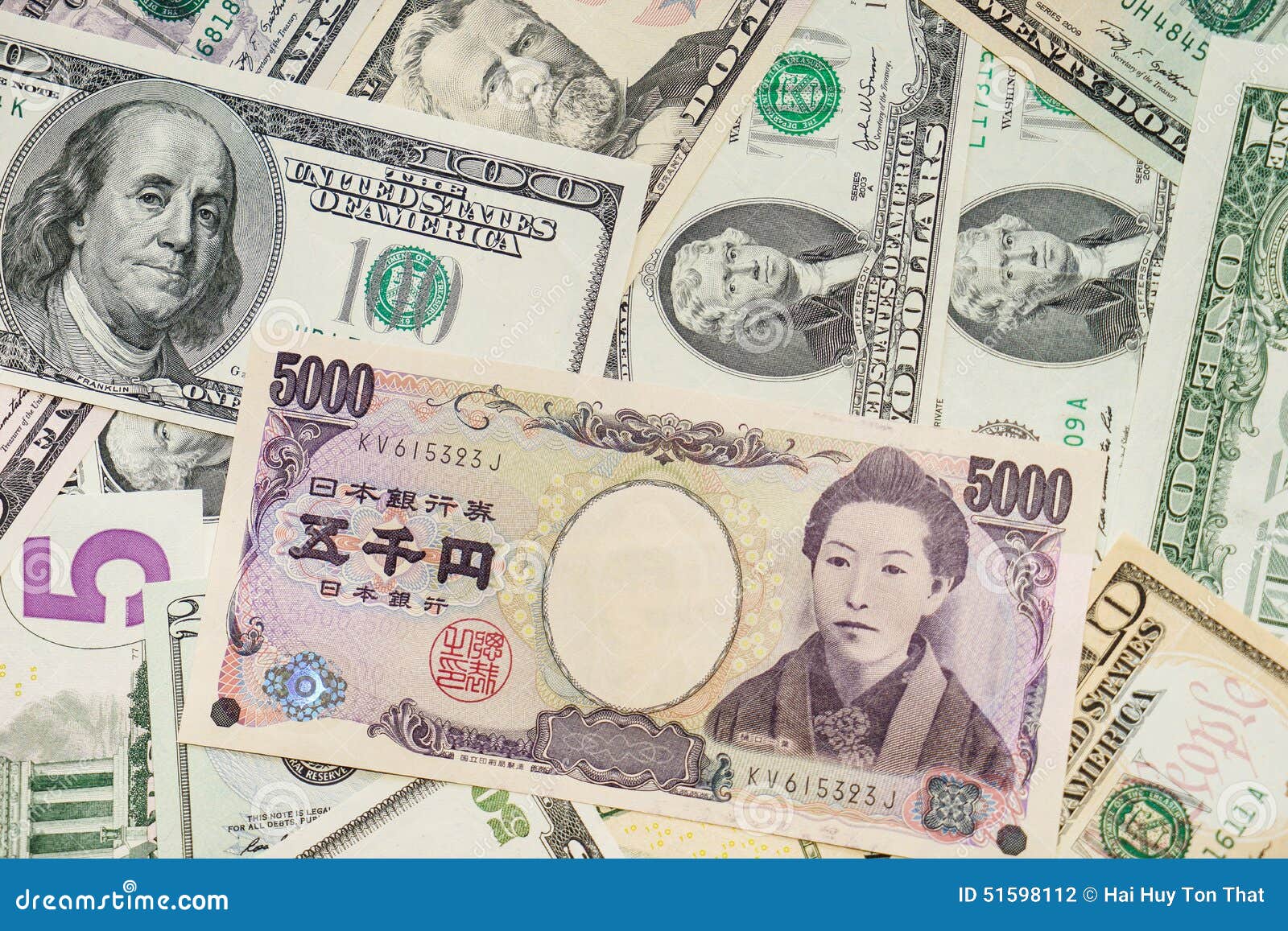 US Dollars, Japanese Yen stock photo. Image of financial 51598112
