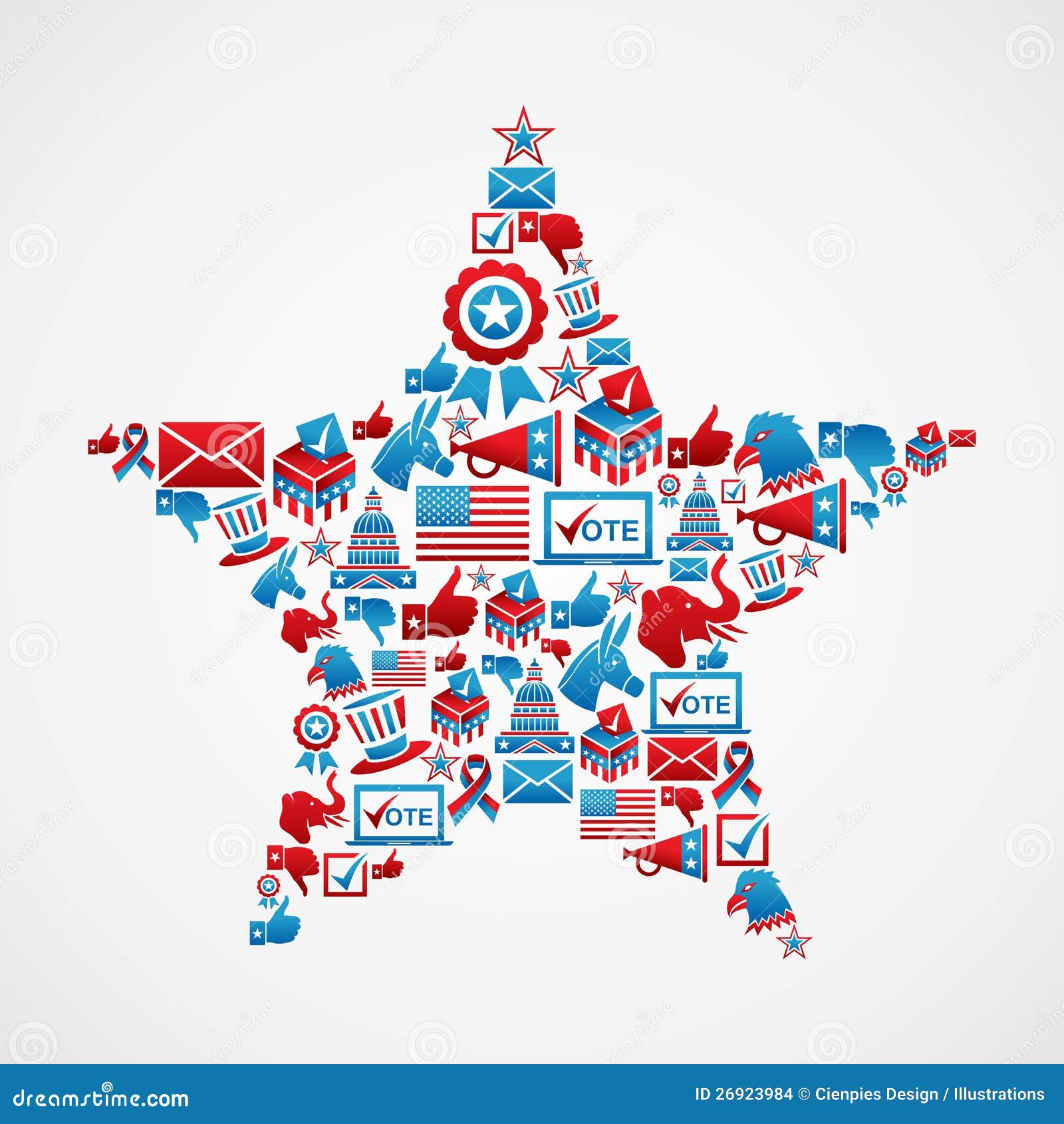 Us Elections Icons Shape Us Elections Icons Shape Stock Vector Illustration