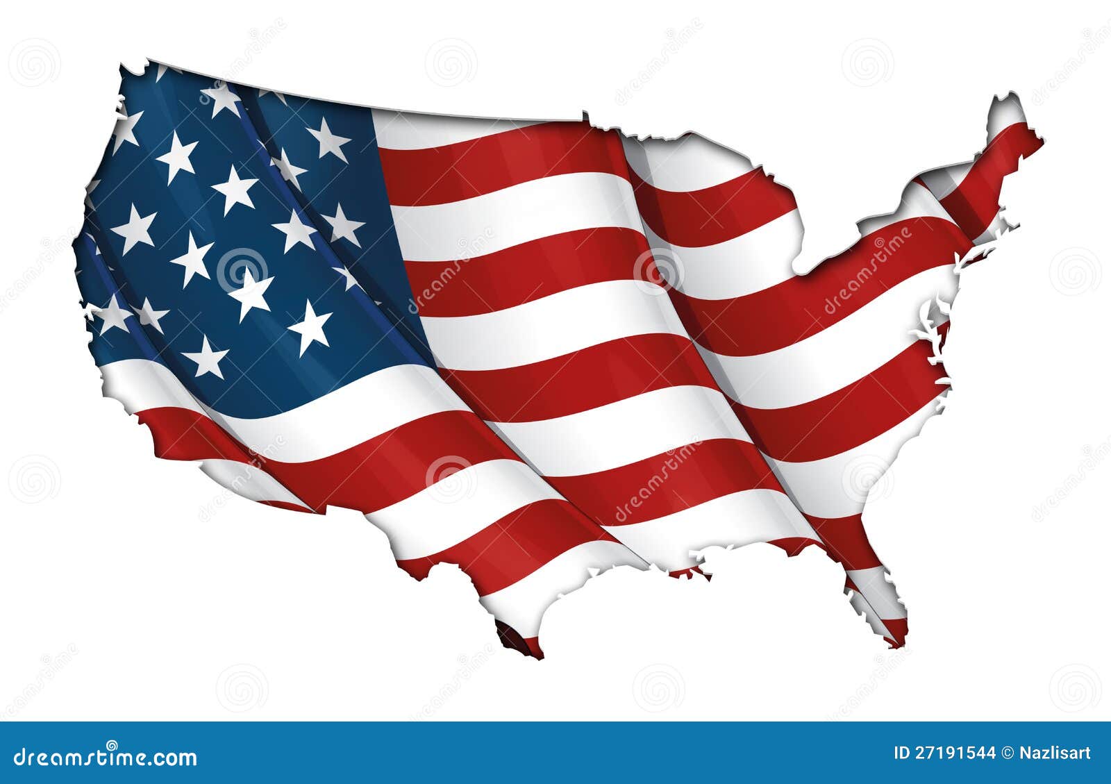 Clipart Usa Map Flag