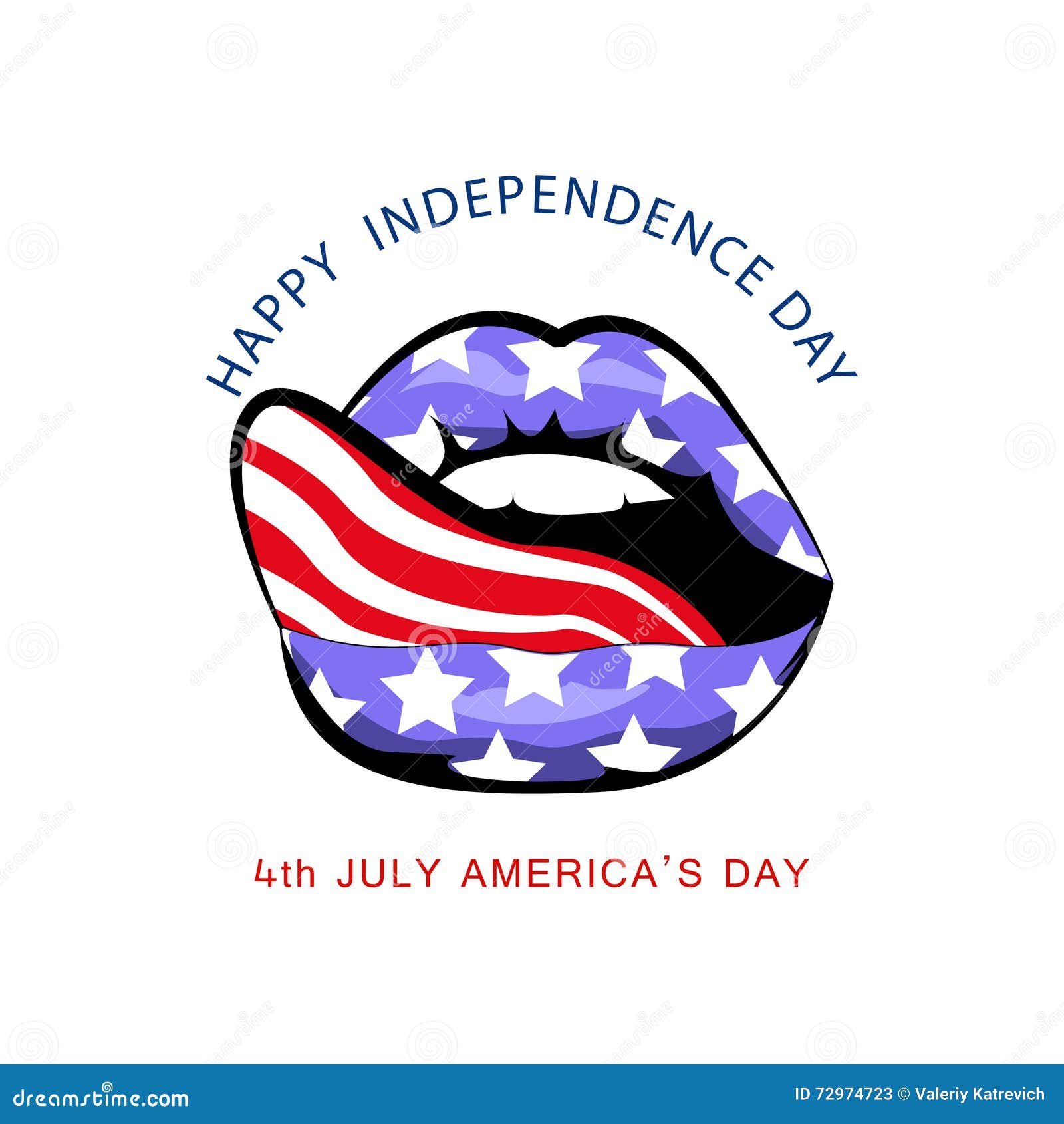 Download US Flag In Sensual Lips With Tongue. Happy Independence ...