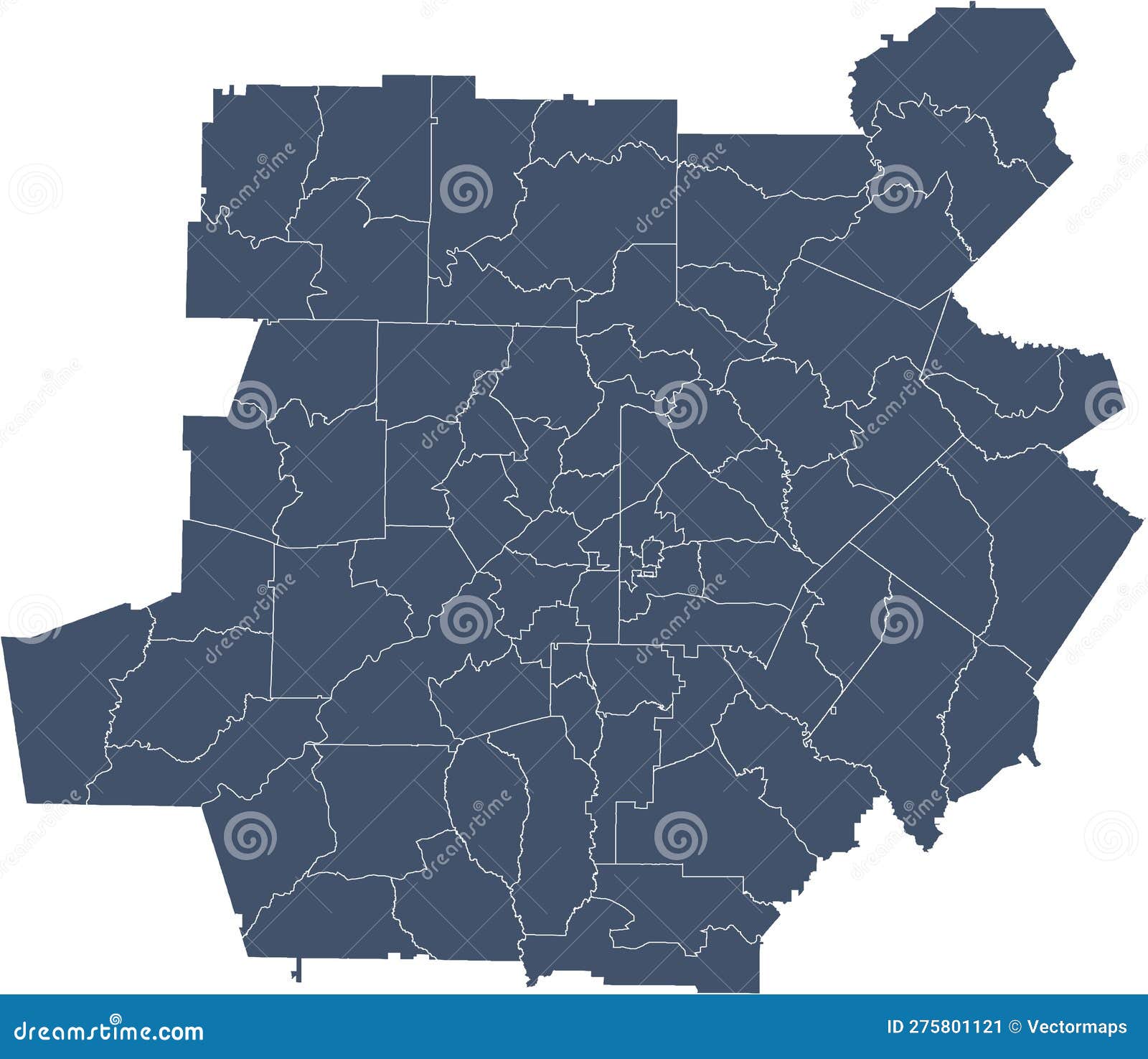 Atlanta Region Map with Zip Codes Stock Vector Atlanta Region Map with Zip Codes Stock Vector