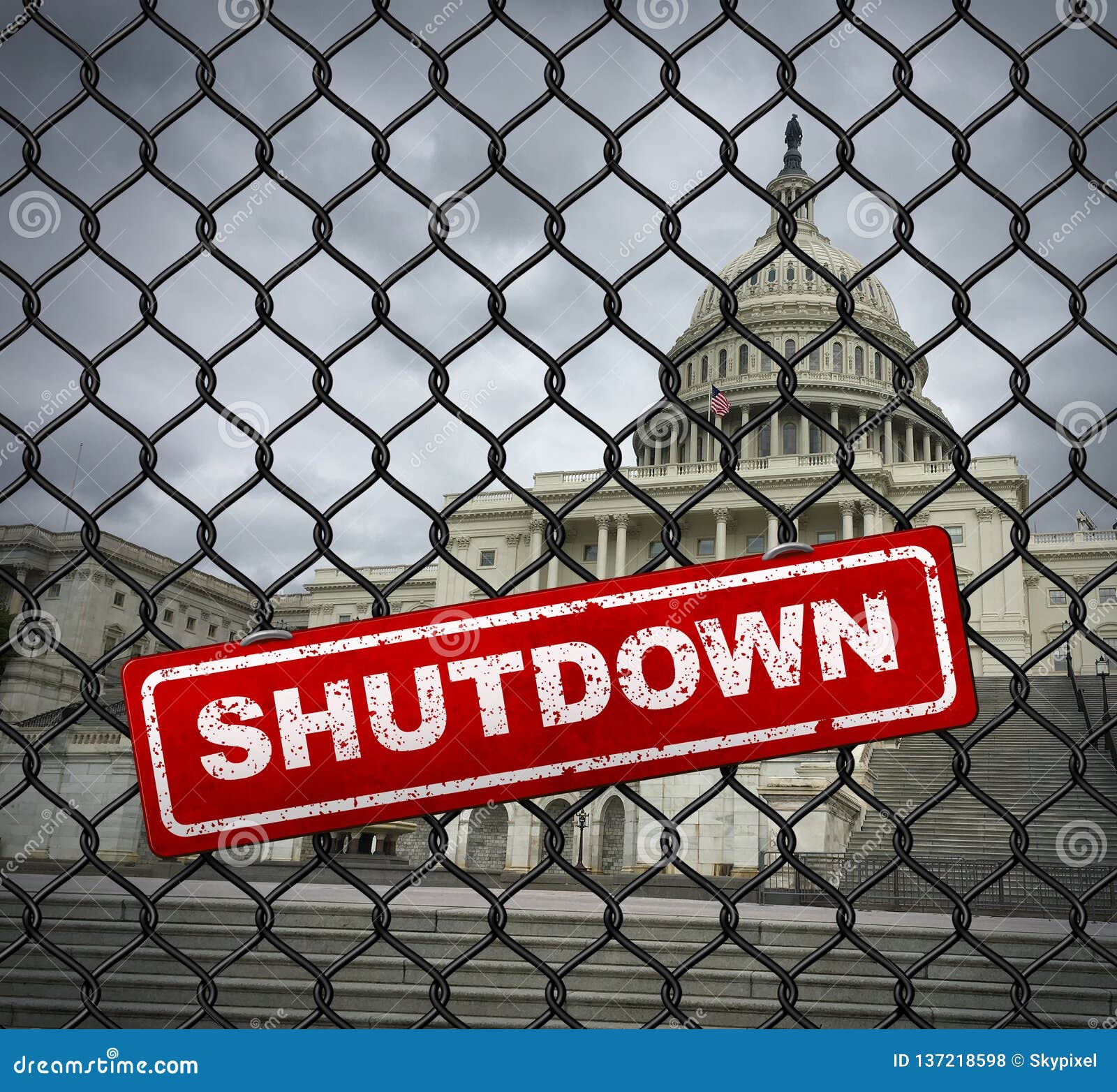 US Government Shutdown stock illustration. Illustration of capital