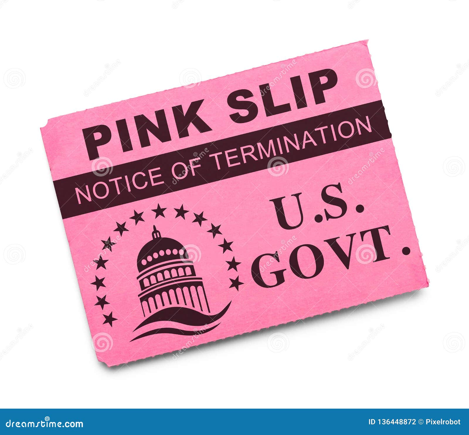 US Govt Pink Slip stock photo. Image of border, government 136448872 US Govt Pink Slip stock photo. Image of border, government 136448872