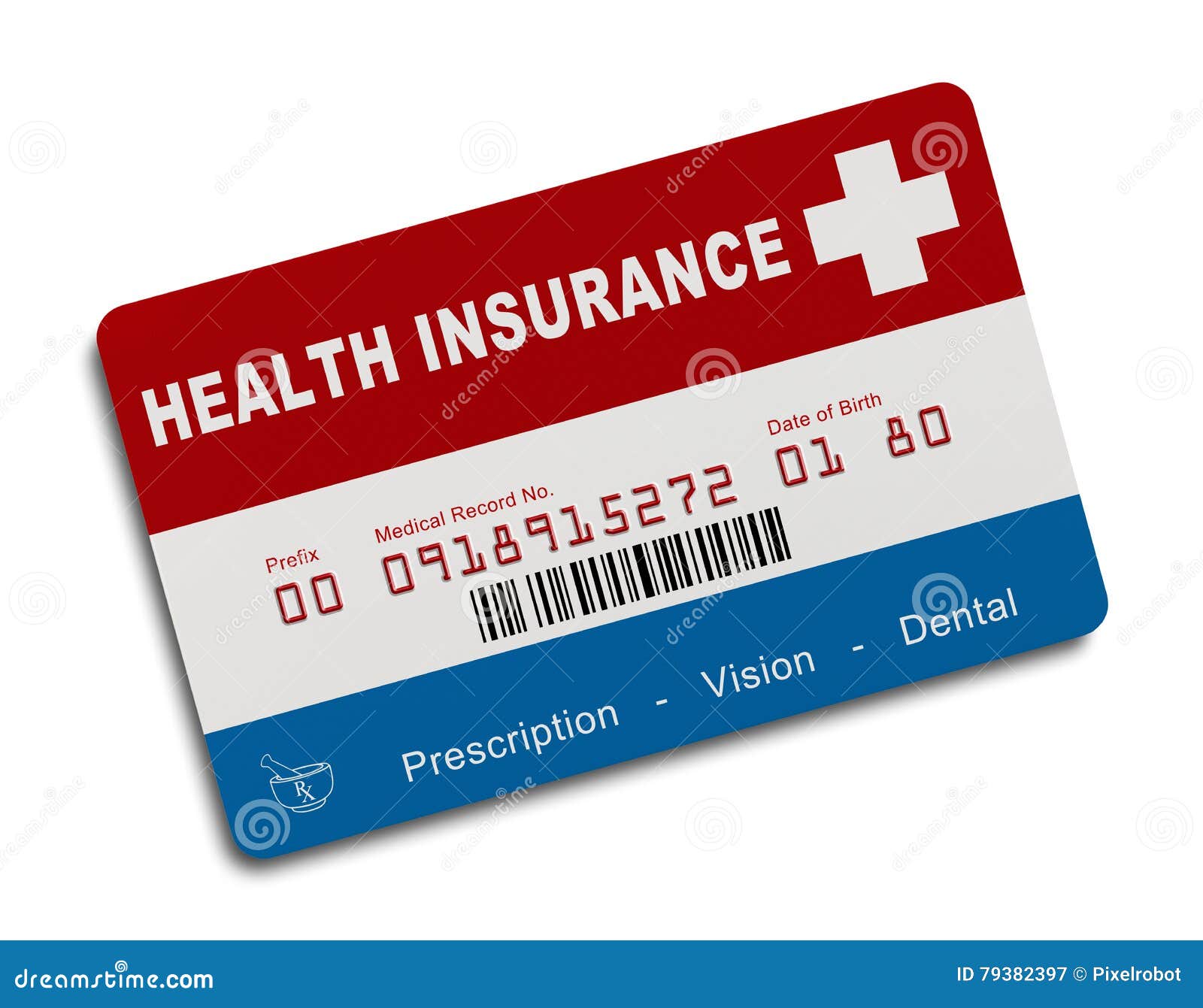 us health insurance card american isolated white background 79382397