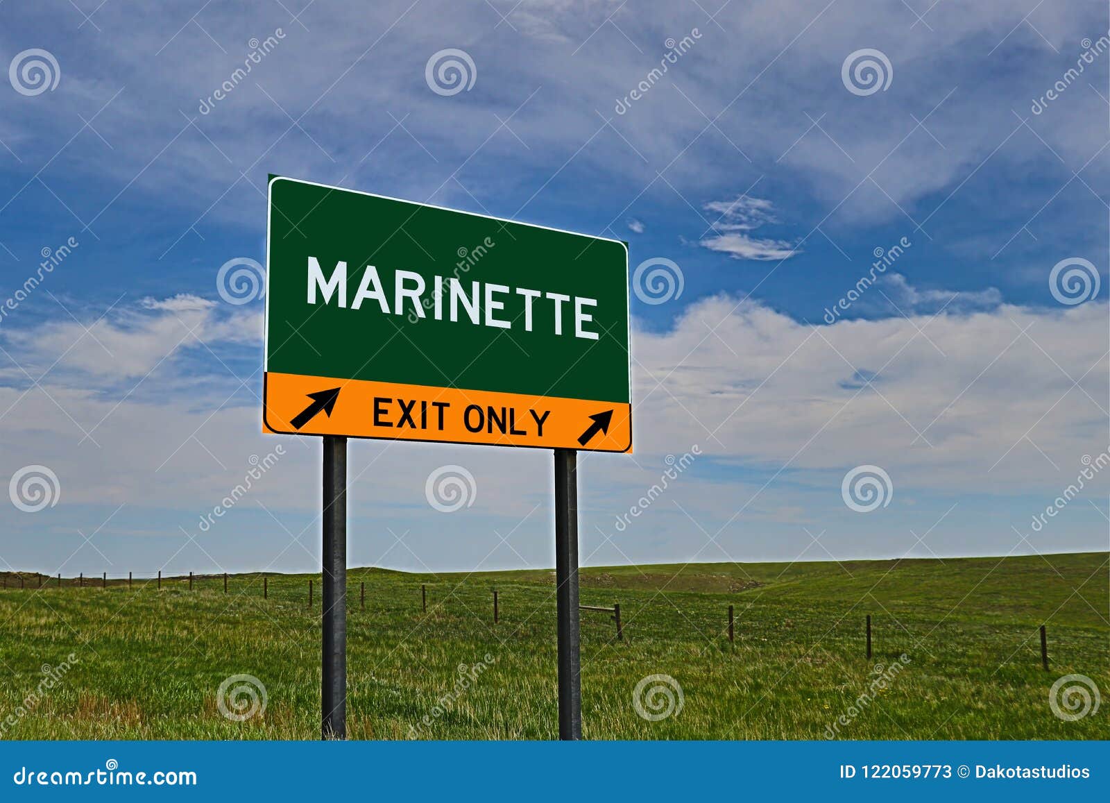 us highway exit sign for marinette
