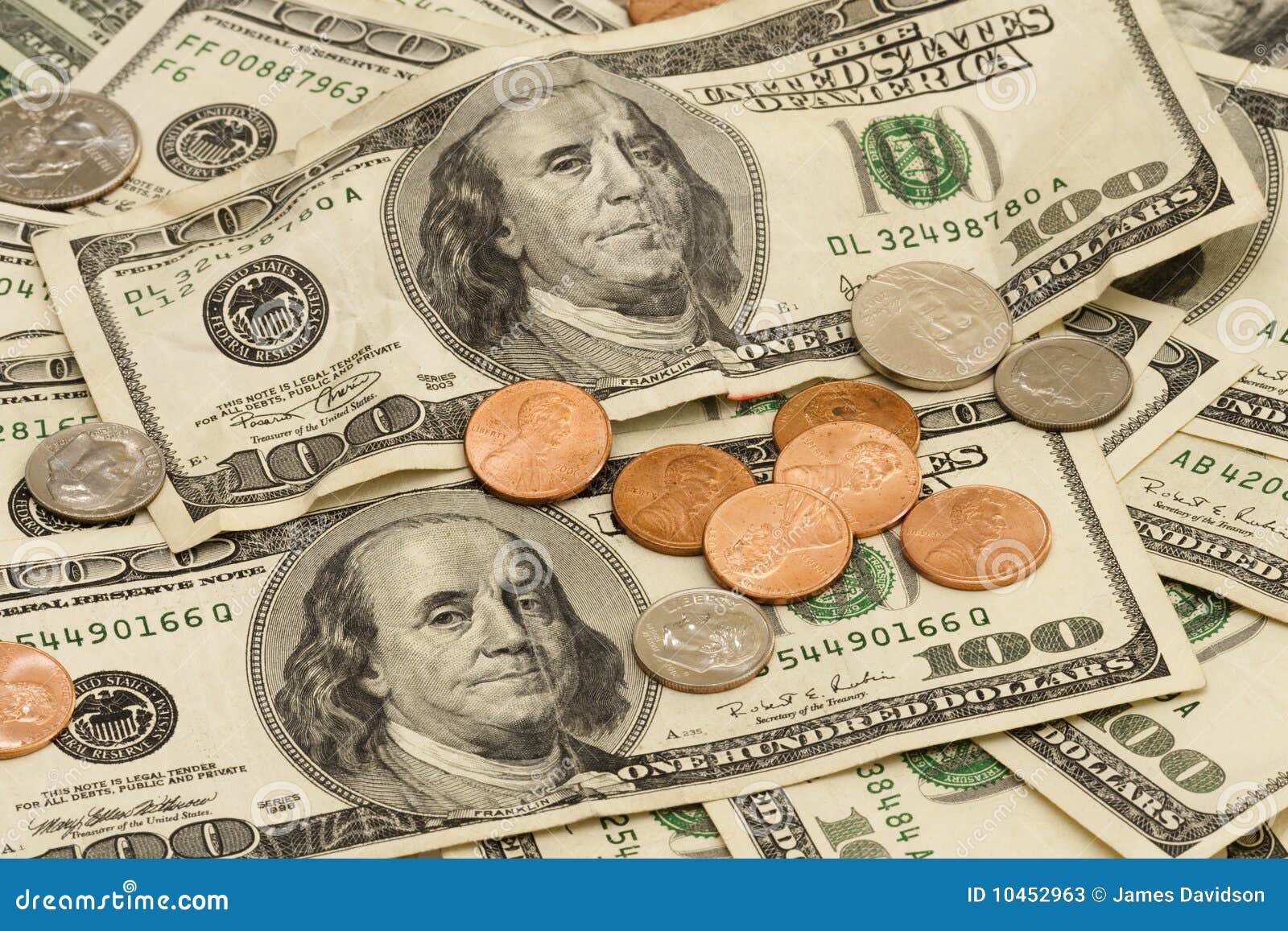 US Hundred Dollar Bills with Change Stock Image Image of trade