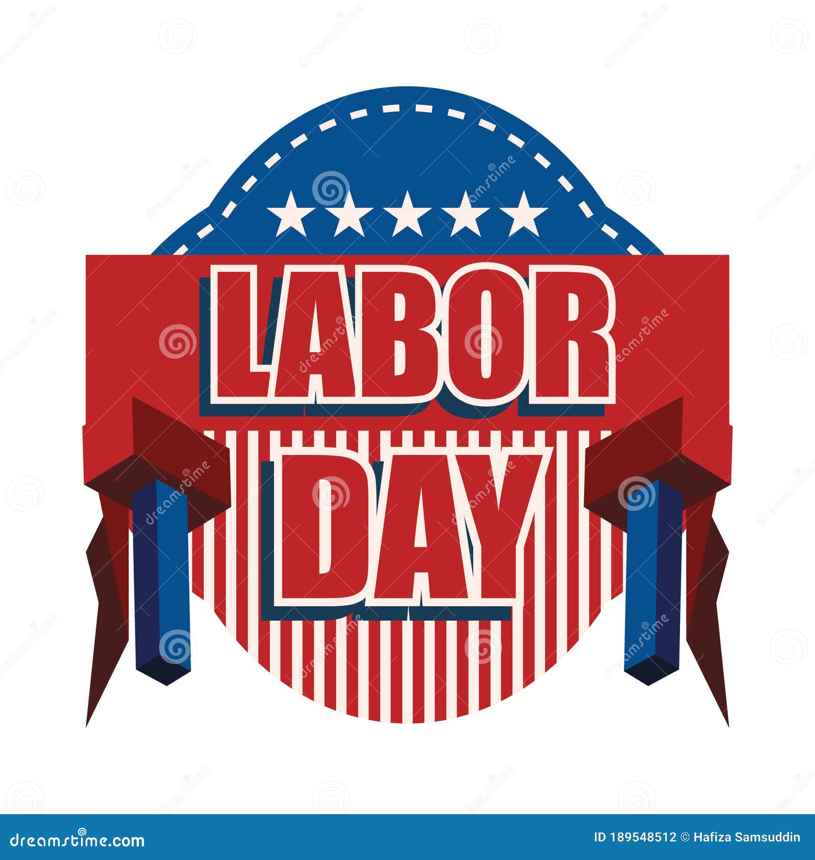 Us Labor Day Label. Vector Illustration Decorative Design Stock Vector