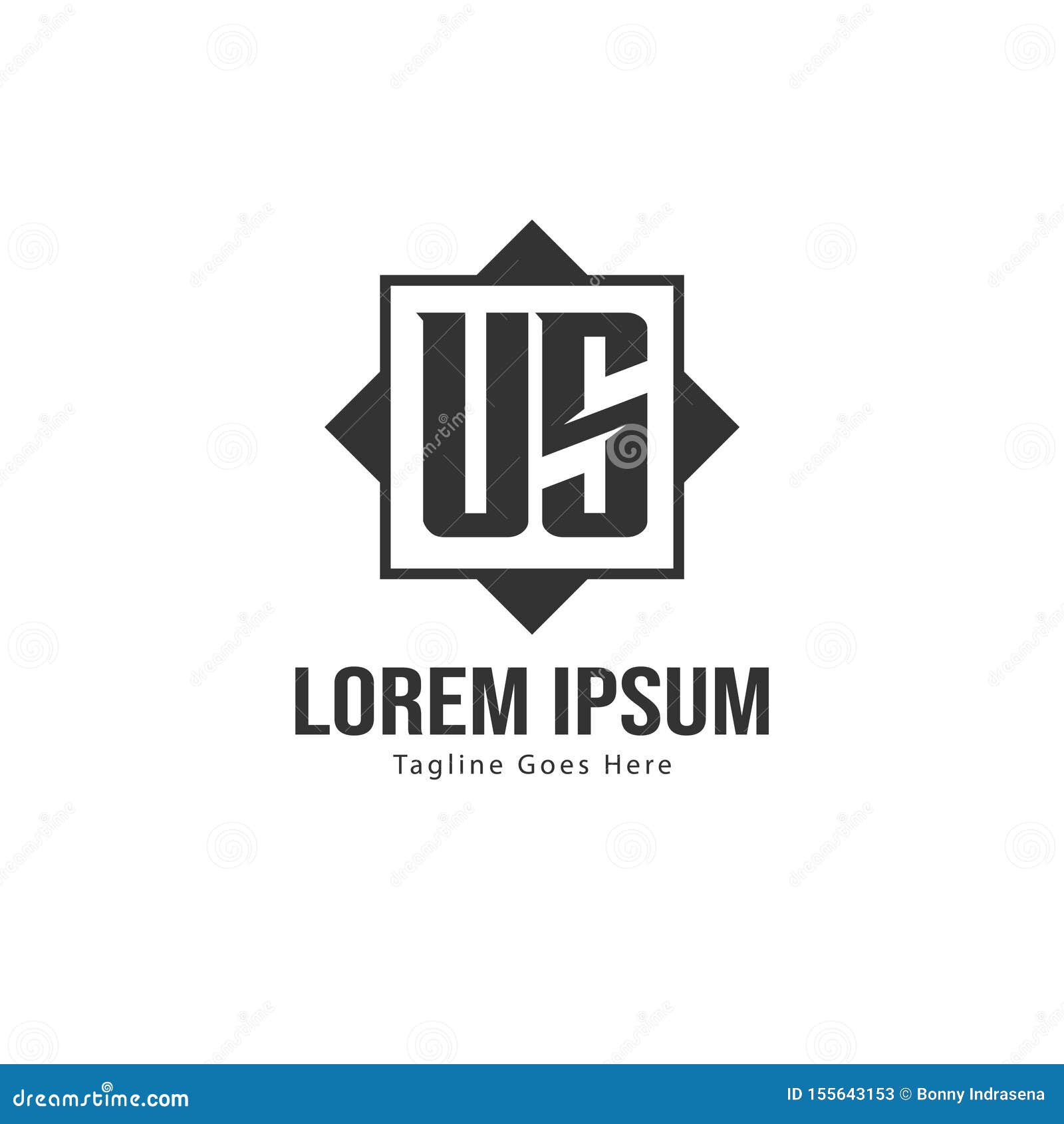 US Letter Logo Design. Creative Modern US Letters Icon Illustration