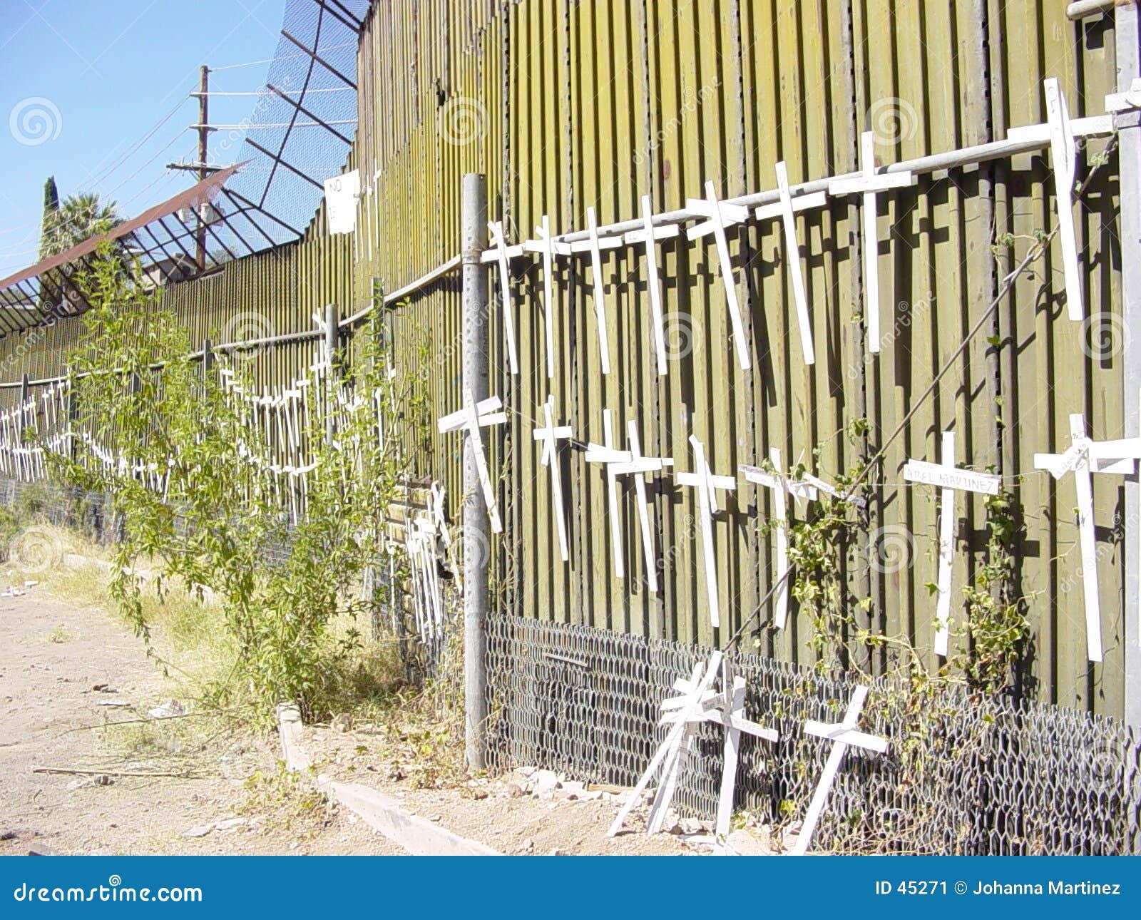 Image result for crosses at the mexican border wall