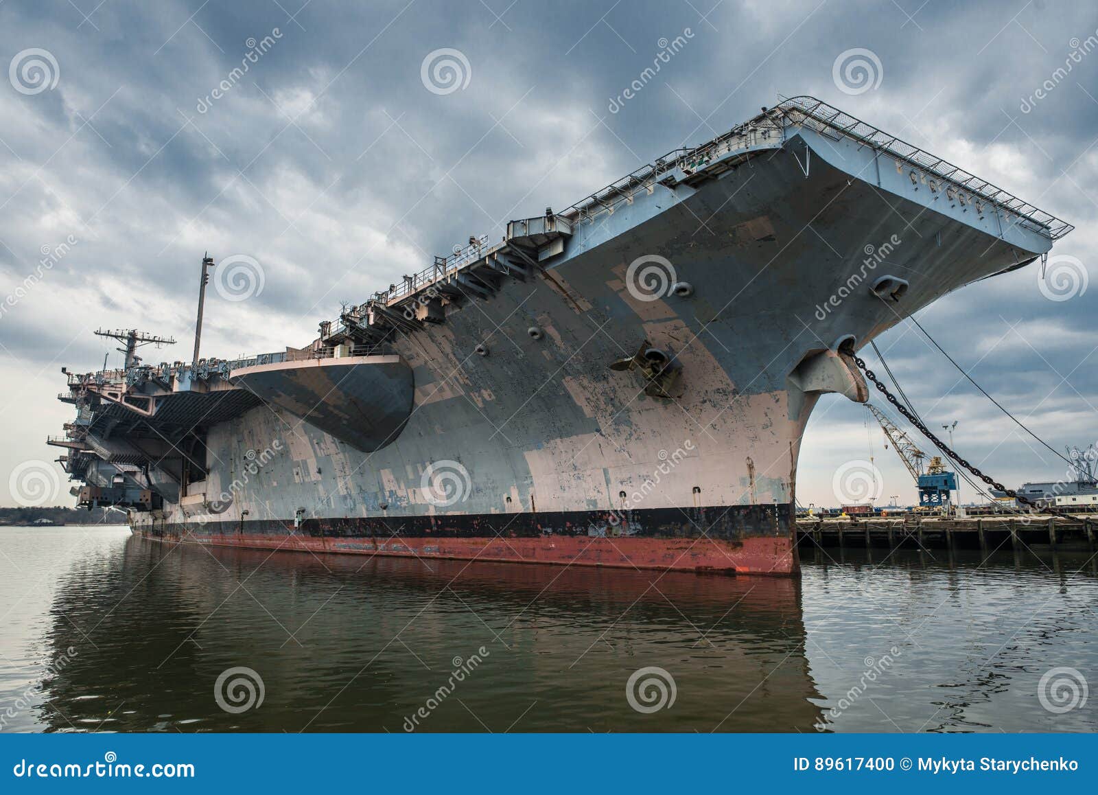 us navi aircraft carrier warship in the port