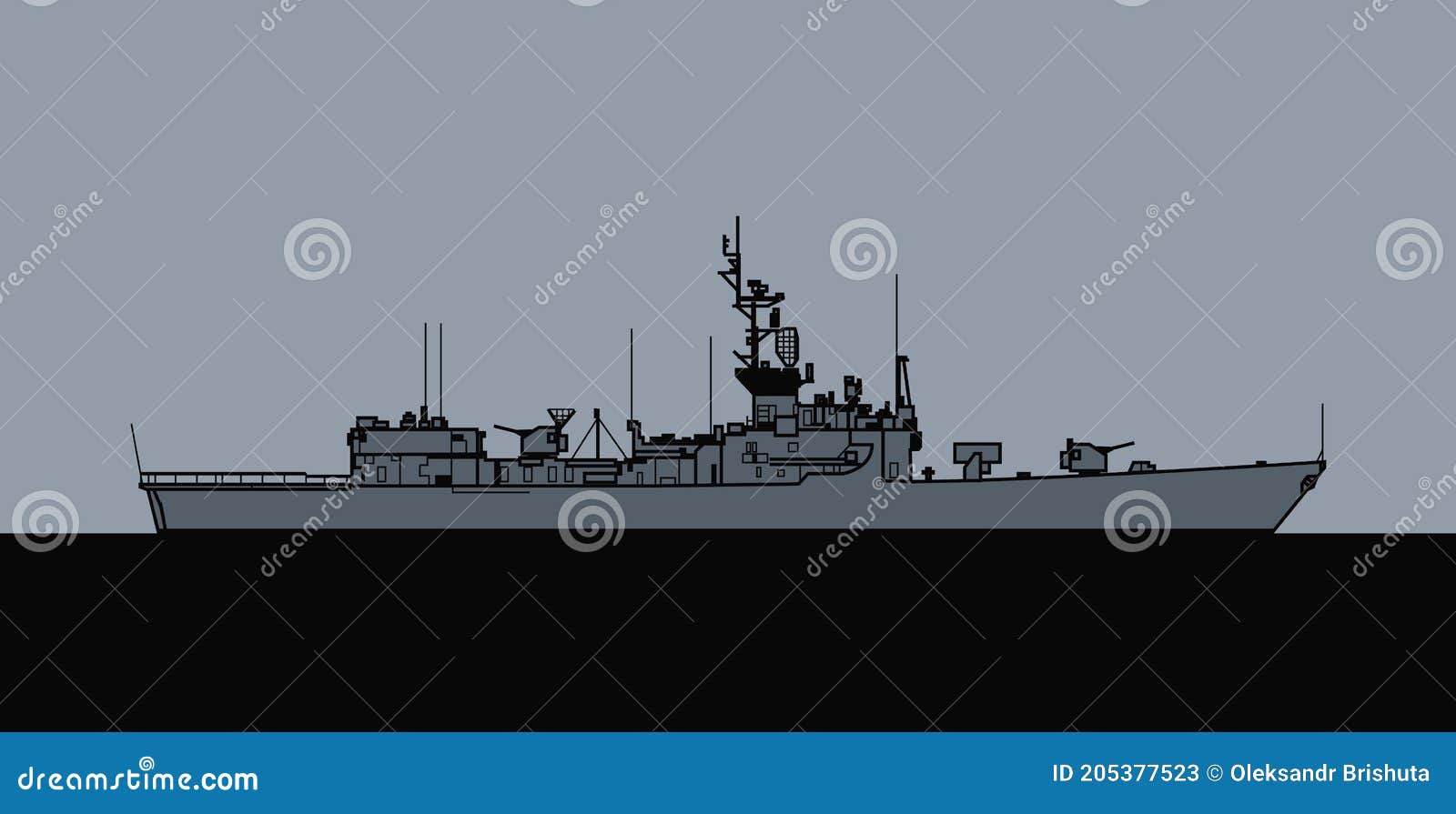 US Navy Garcia Class Frigate. Cartoon Vector | CartoonDealer.com #205377523