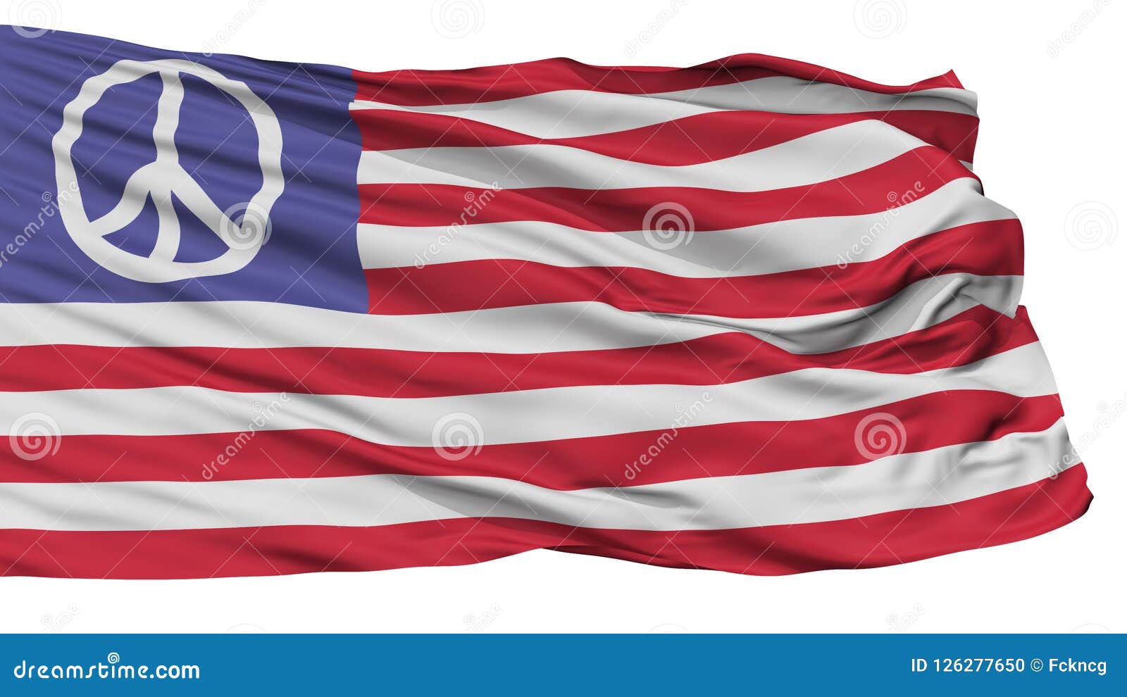 Us Peace Flag, Isolated on White Stock Illustration Illustration of