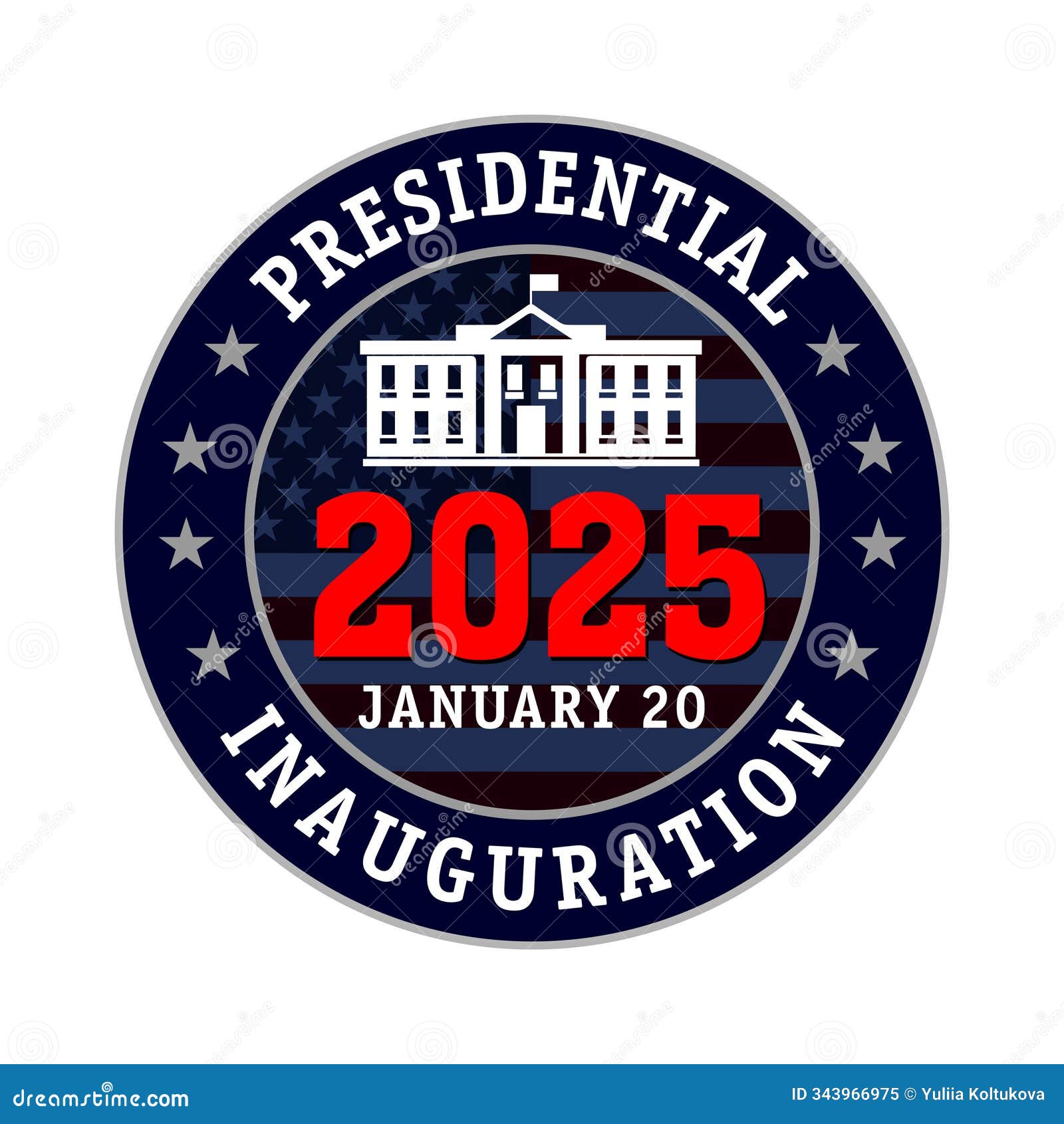 2025 US Presidential Inauguration Round Emblem Stock Vector