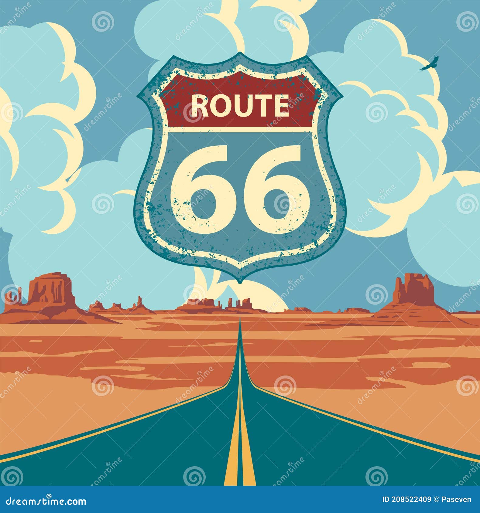 Route 66 Sign Stock Illustration - Download Image Now - Route 66, Sign,  Vector - iStock