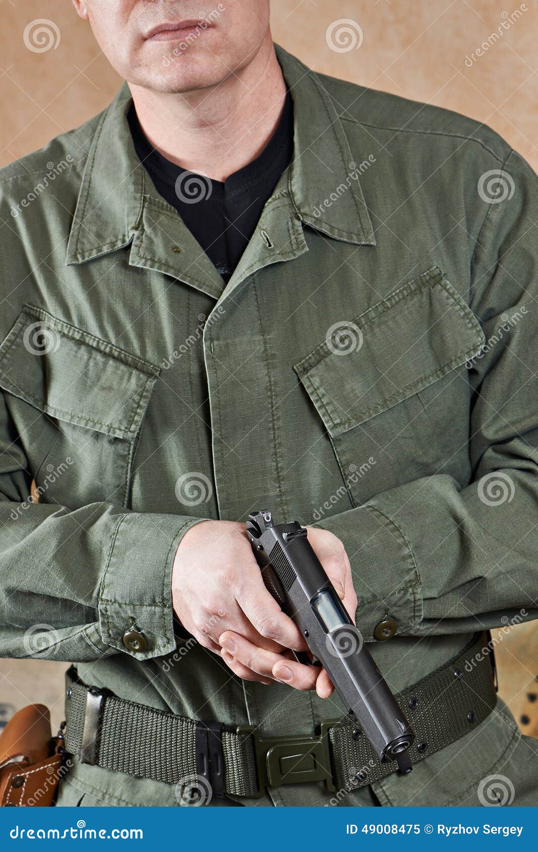 US Special Forces Soldiers with Pistol Colt Stock Image Image of