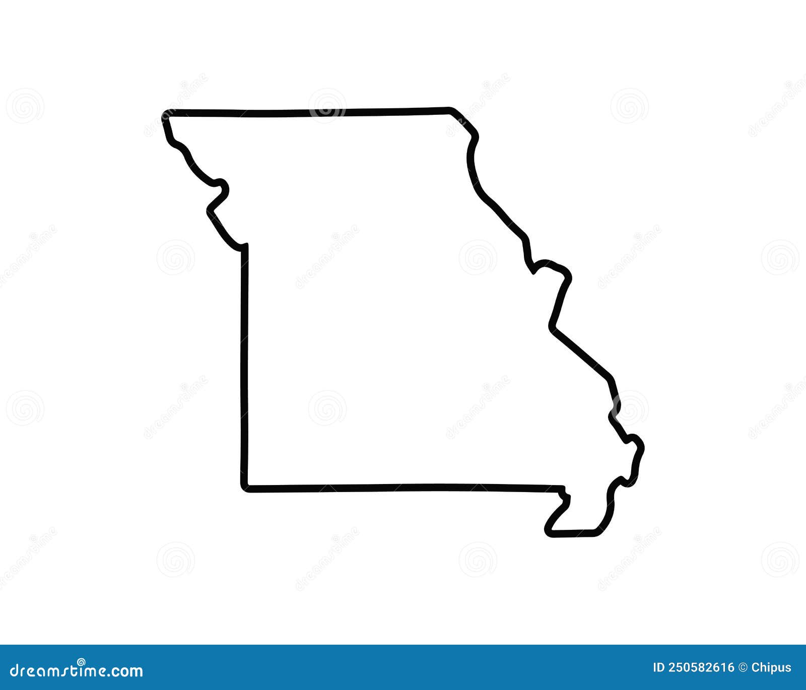 US State Map. Missouri Outline Symbol Stock Vector - Illustration of