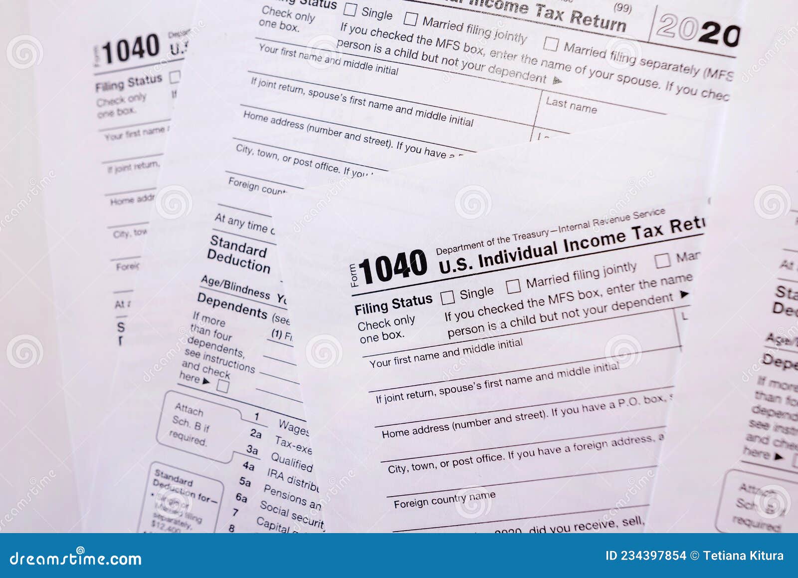 US Tax Forms 1040 editorial stock image. Image of financial 234397854