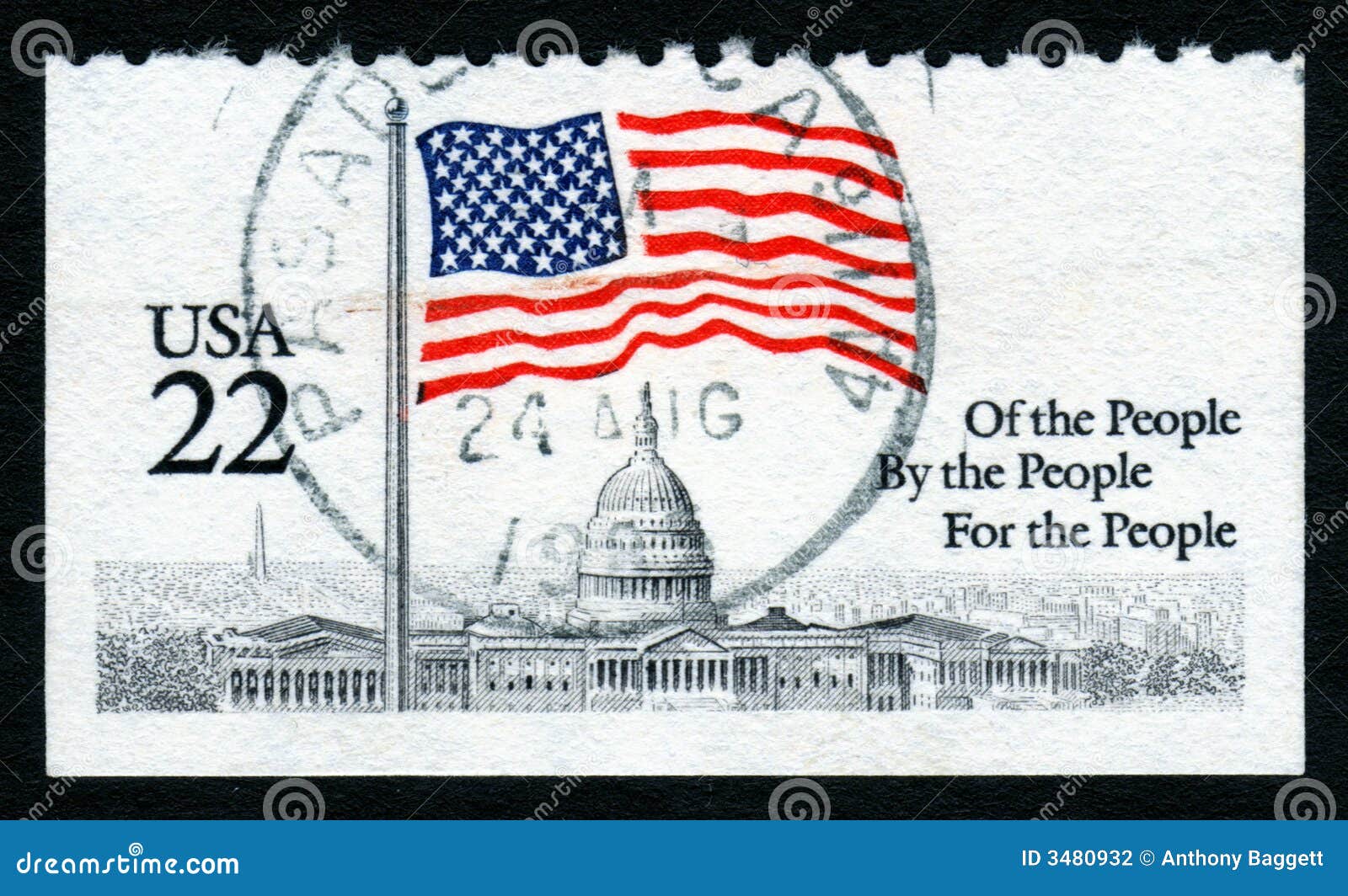 USA 22c White House Stamp Stock Photography Image 3480932