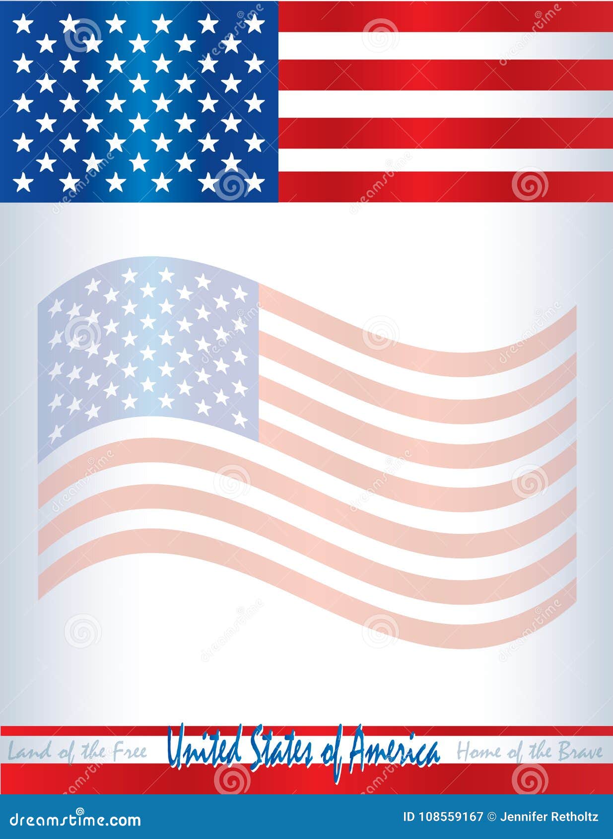 Usa American Flag Template Poster Background United States Of America Stock Illustration Illustration Of Country Background 108559167