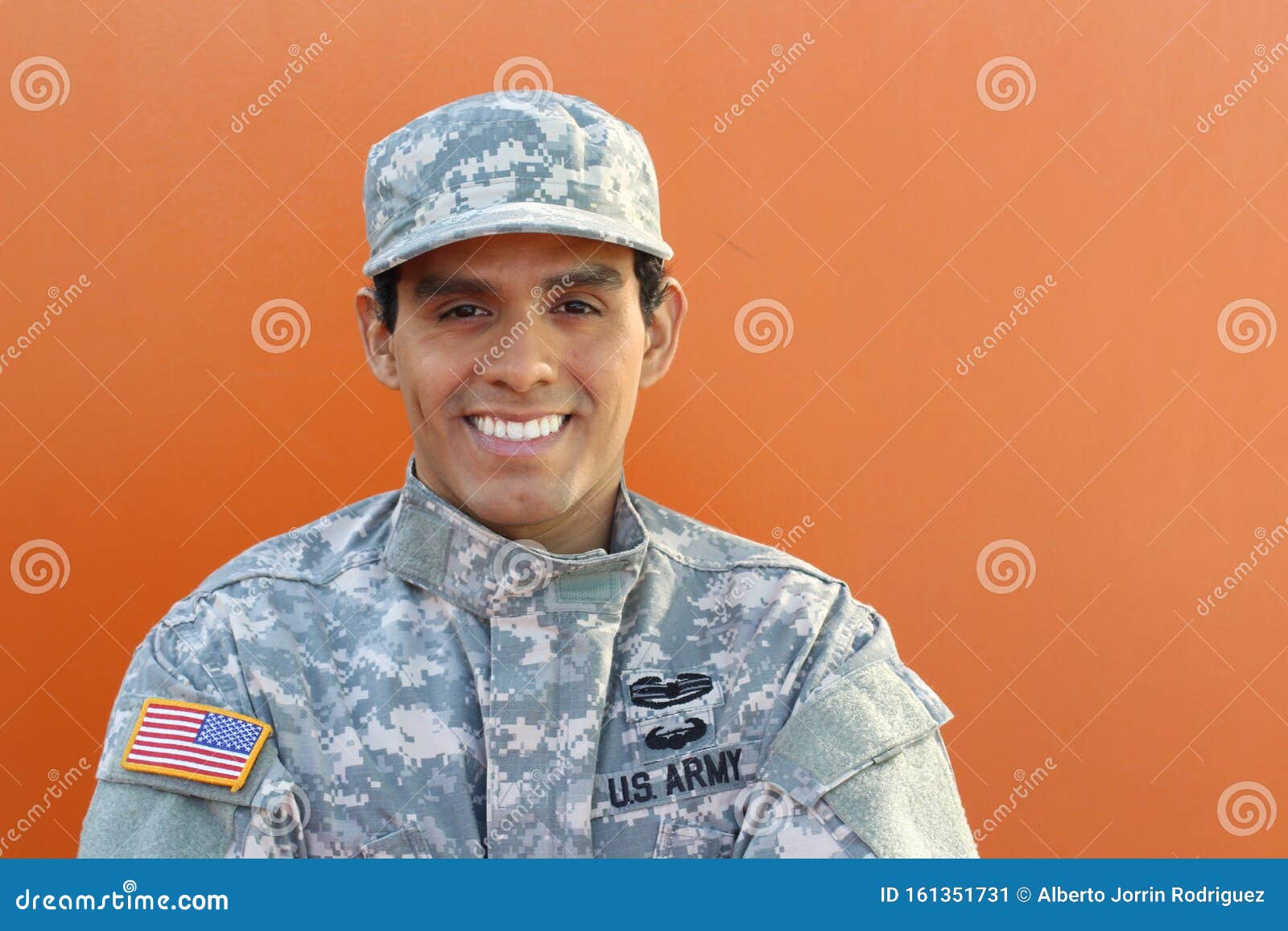 USA Army Soldier in Orange Background Editorial Photo Image of army
