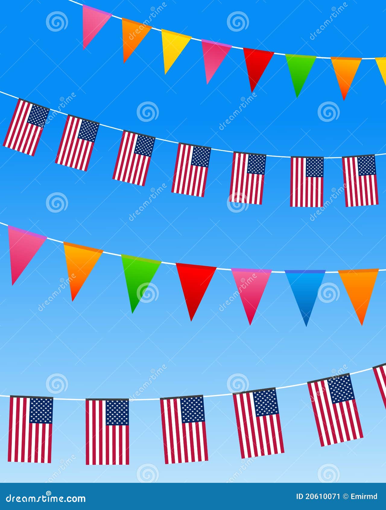 USA bunting flags stock illustration. Illustration of happy 20610071