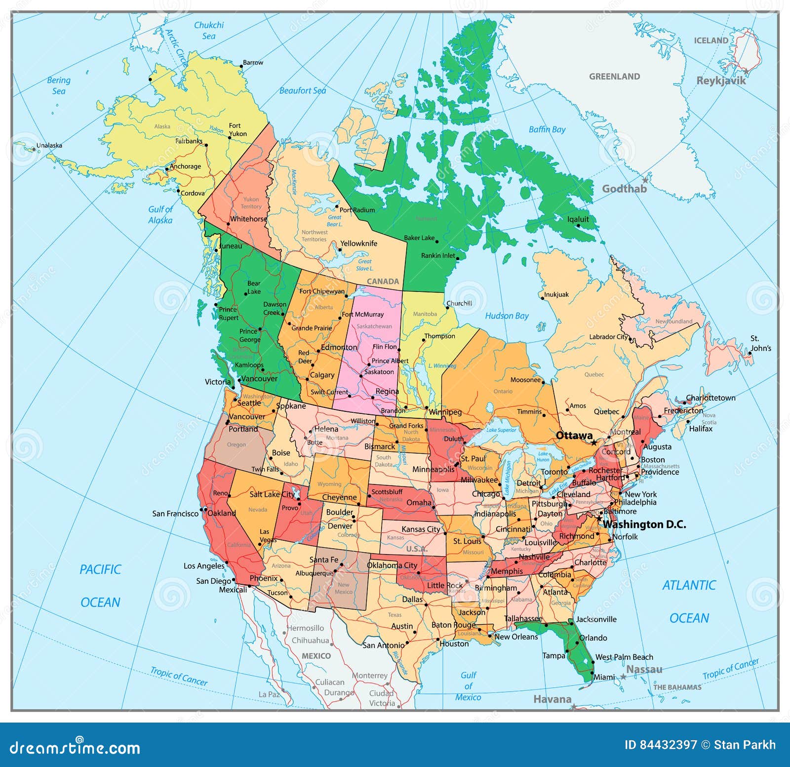 map of usa and canada with states Usa And Canada Large Detailed Political Map With States Provinces And Capital Cities Stock Vector Illustration Of Country Atlantic 84432397 map of usa and canada with states