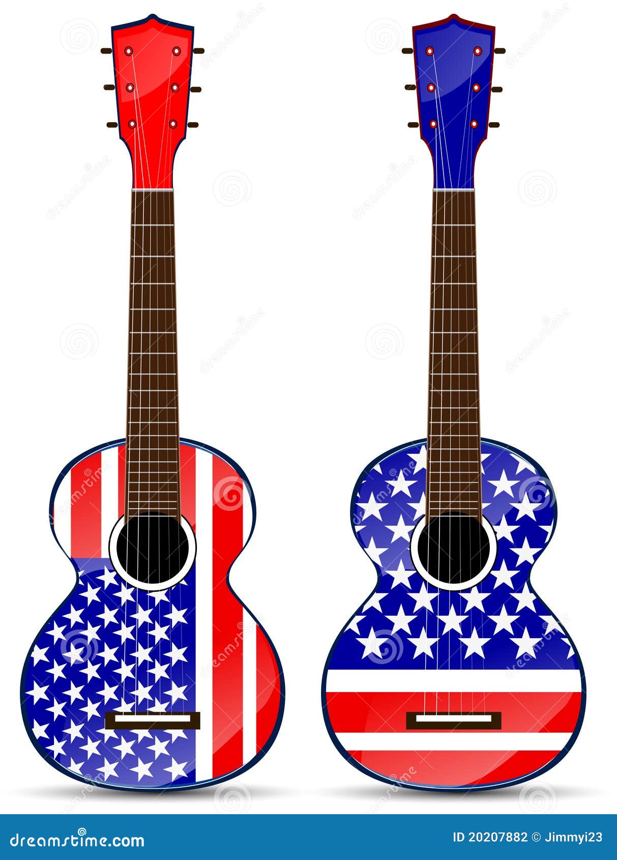 Usa Classical Acoustic Guitar Stock Illustration - Illustration of