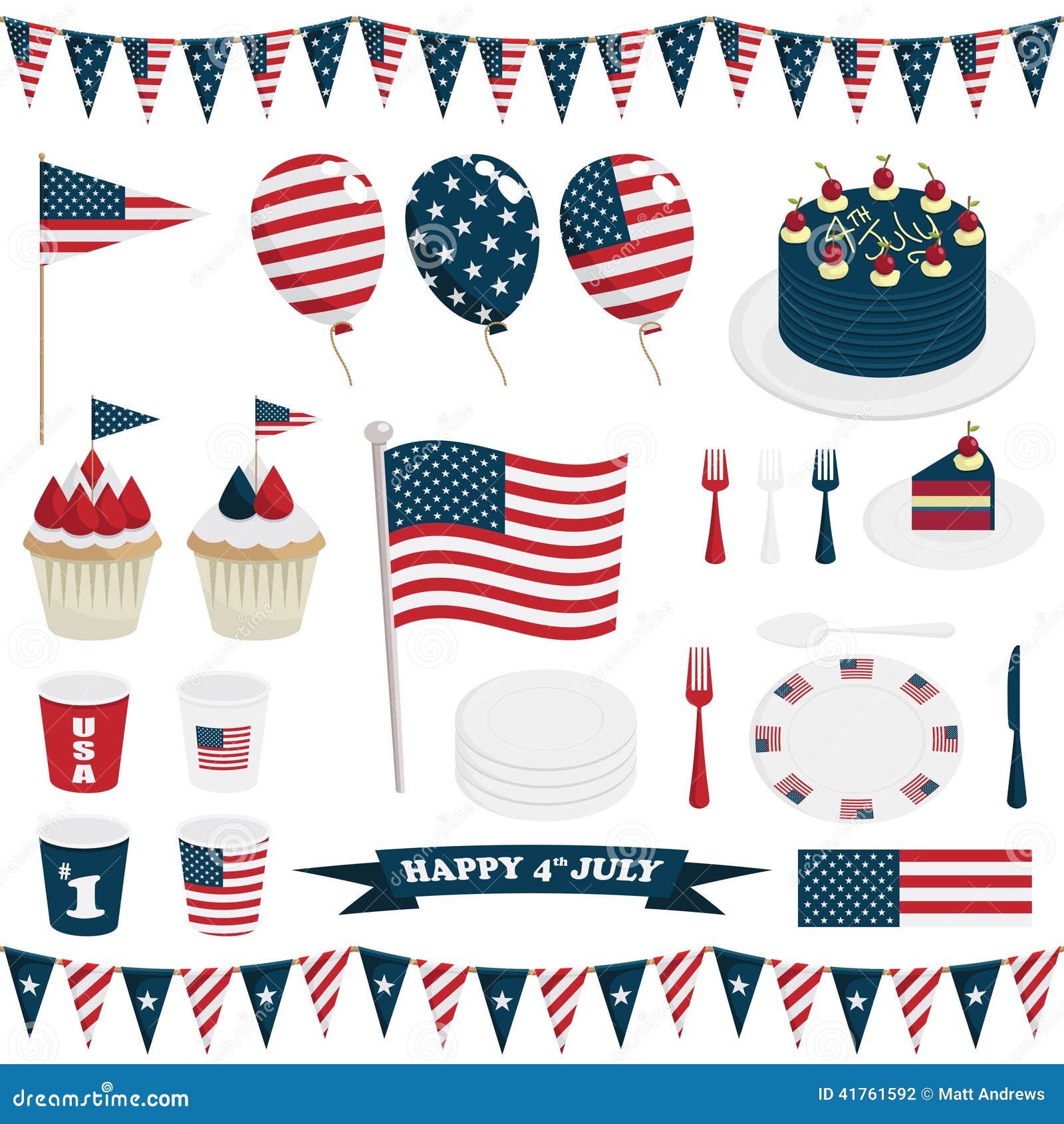  Usa  Decorations  Stock Vector Image 41761592