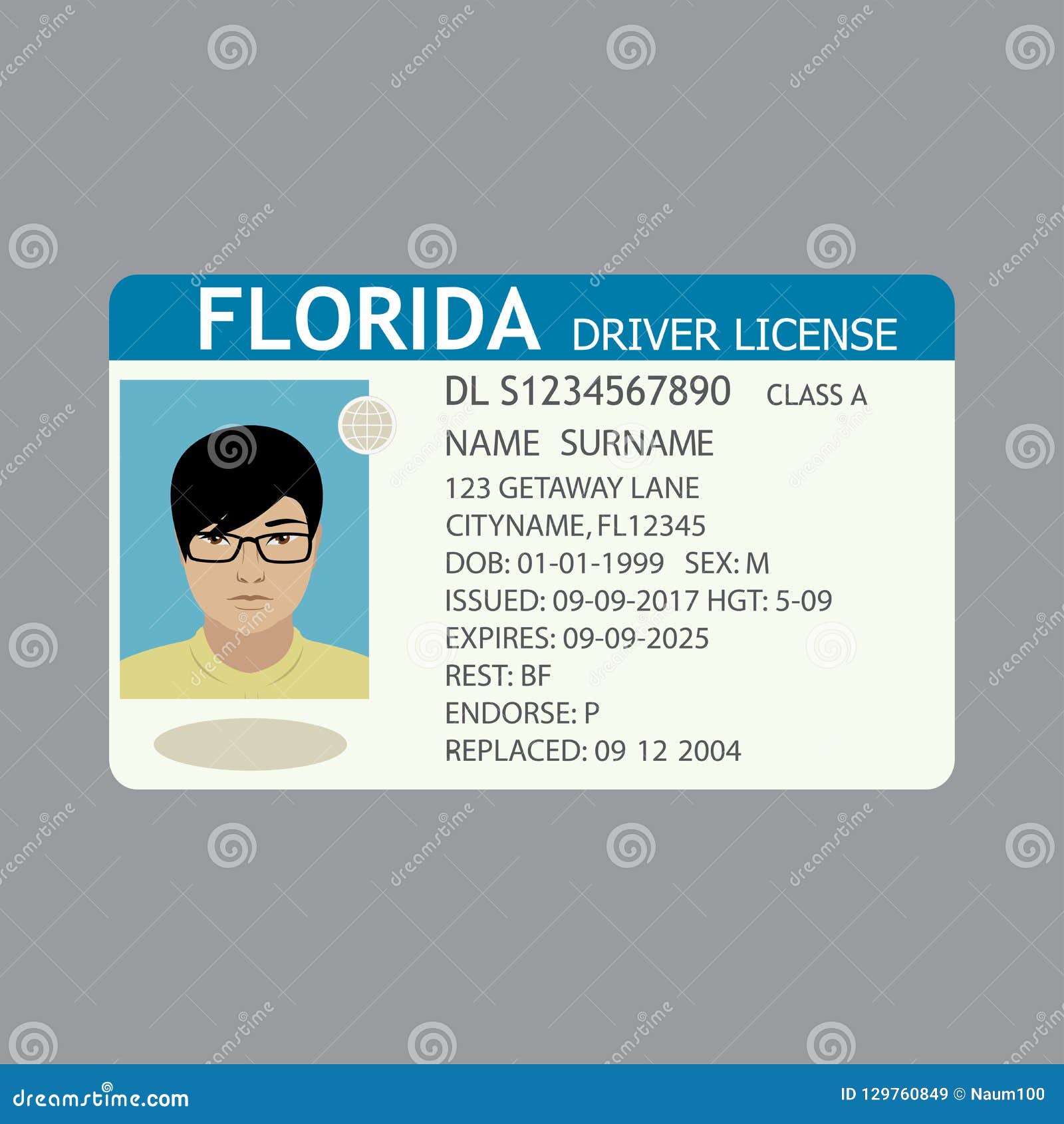 florida id template florida id template