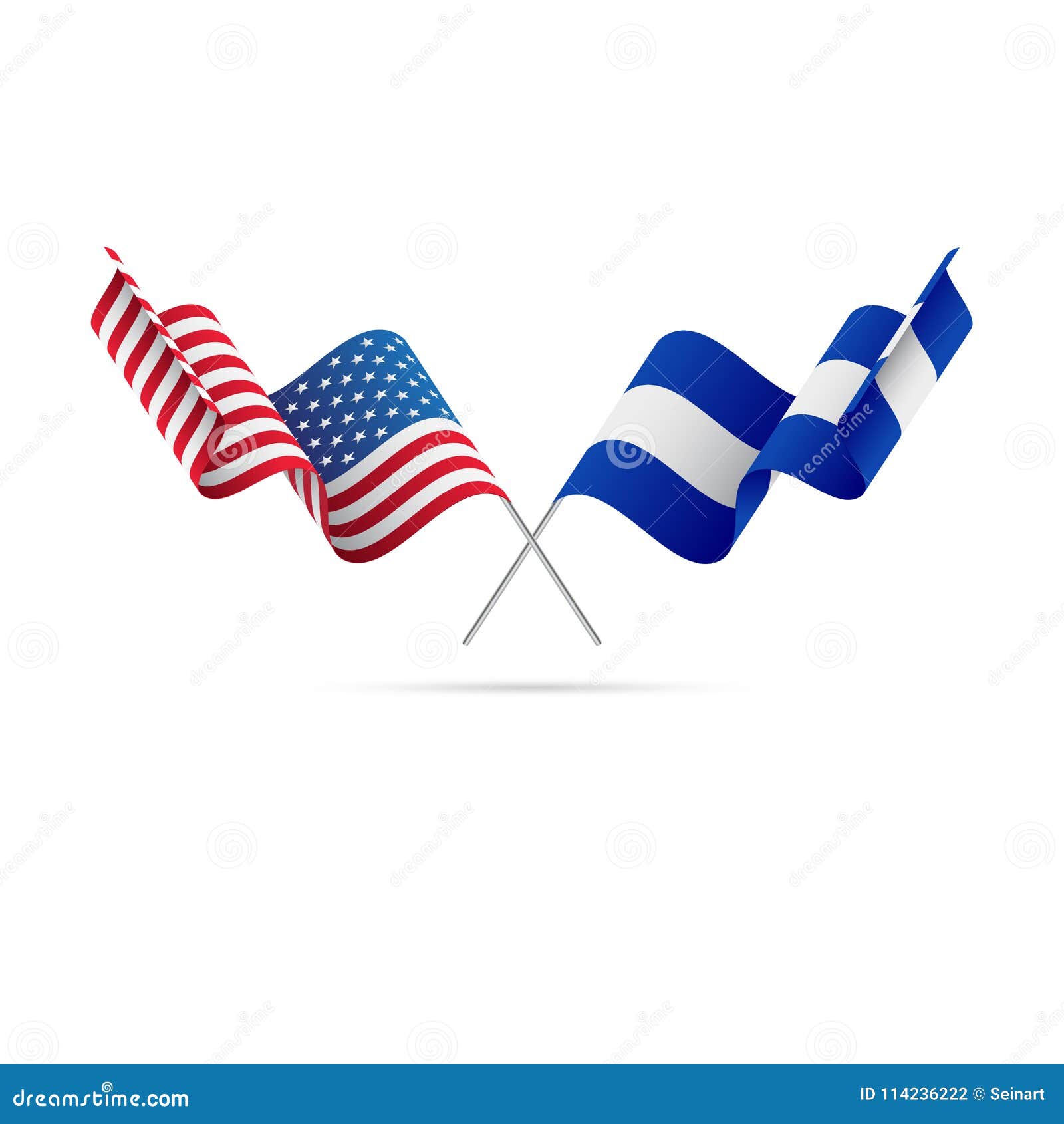 usa and el salvador flags.  .