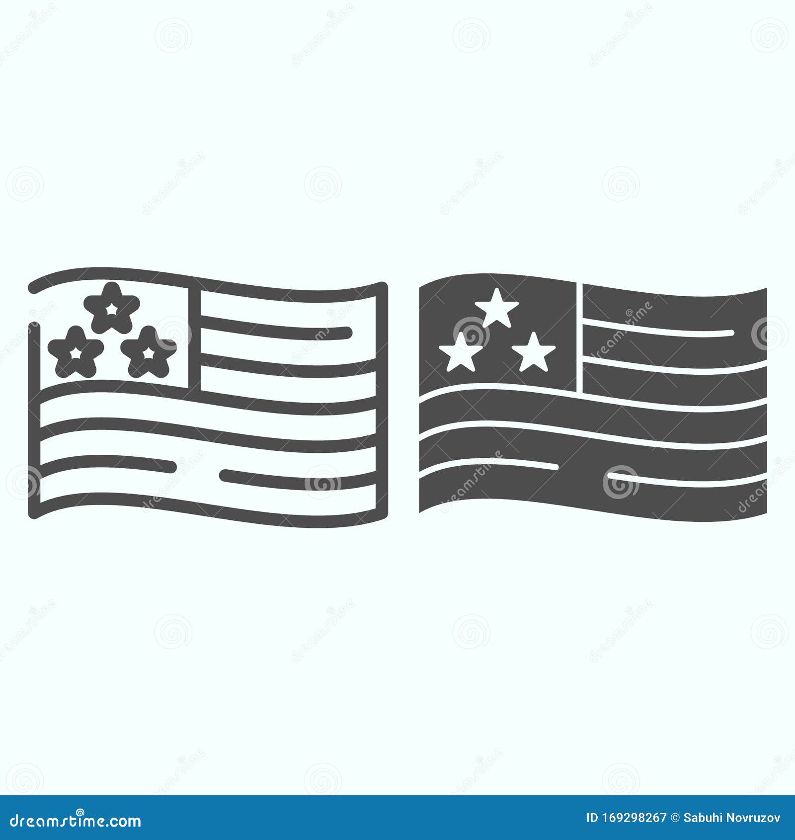Download USA Flag Line And Glyph Icon. American Flag Vector ...