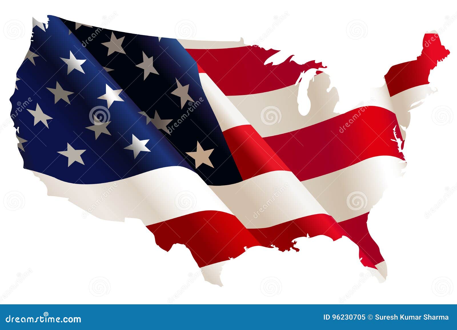 USA Flag Map stock vector. Illustration of single, flag - 96230705