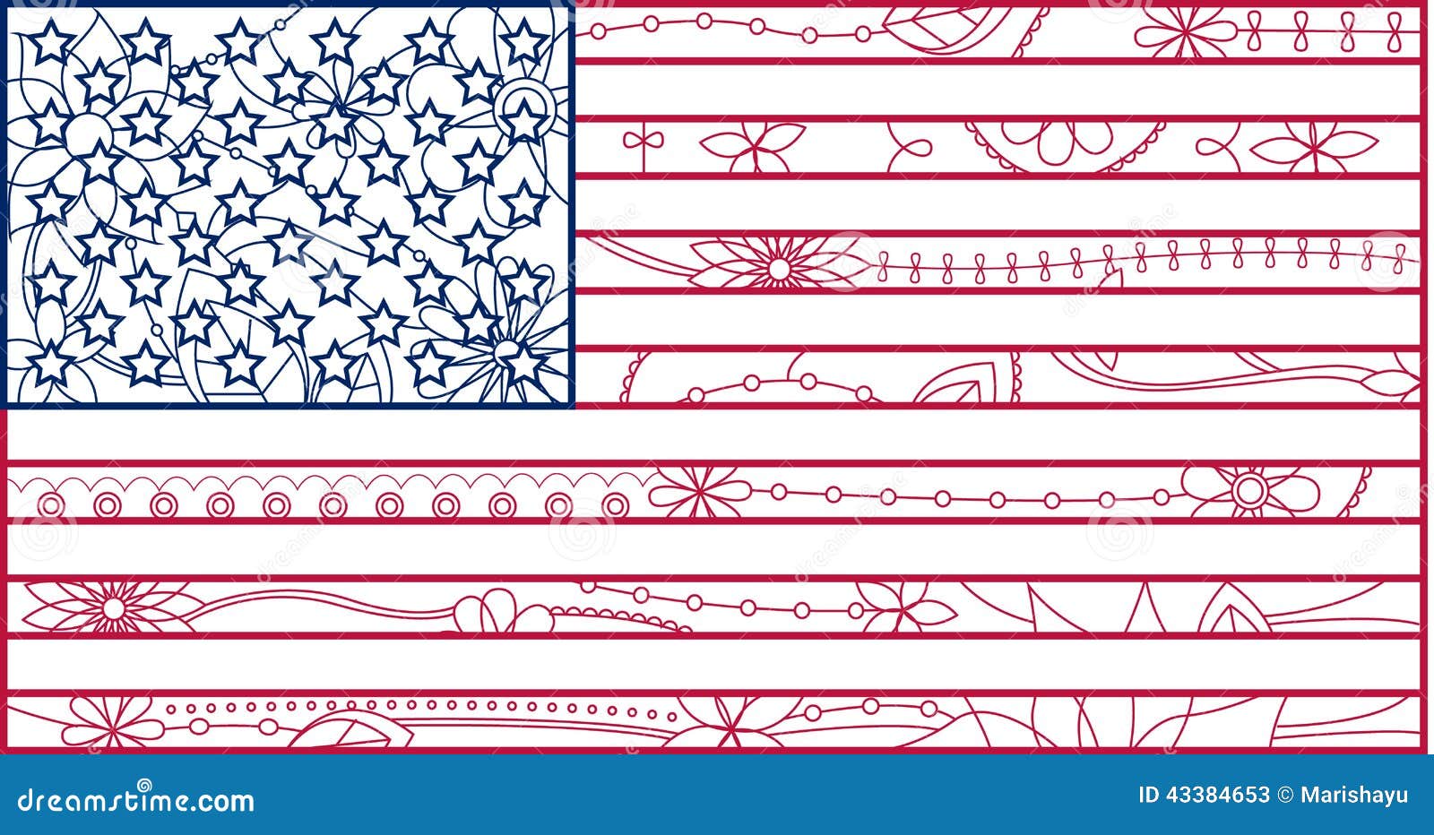 Download USA flag outline stock vector. Illustration of element ...