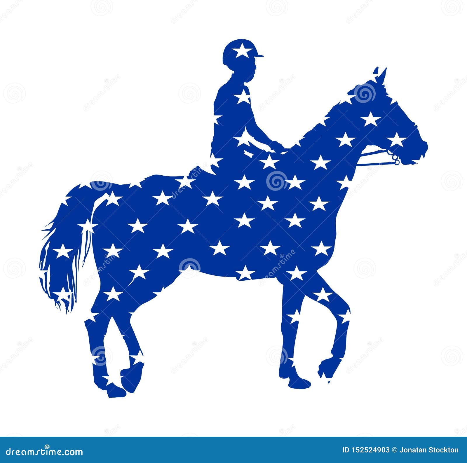 Download USA Flag Over Elegant Racing Horse In Gallop Vector ...