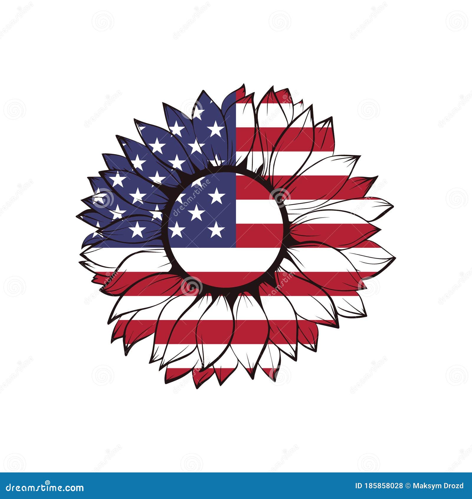 USA Flag in Sunflower, 4th of July, Patriotic, Fourth of July, America ...