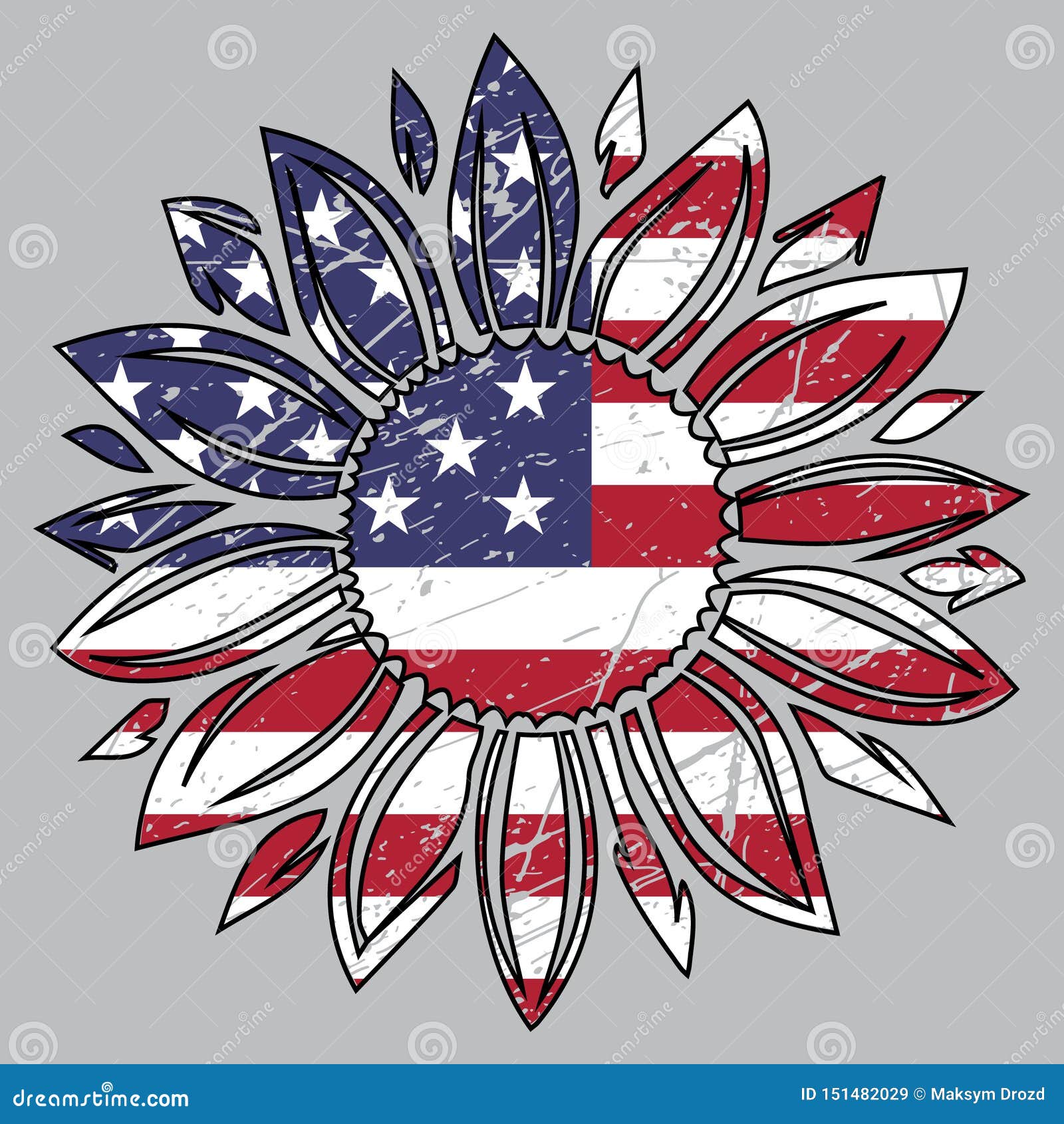Download USA Flag In Sunflower, 4th Of July, Patriotic, Fourth Of ...