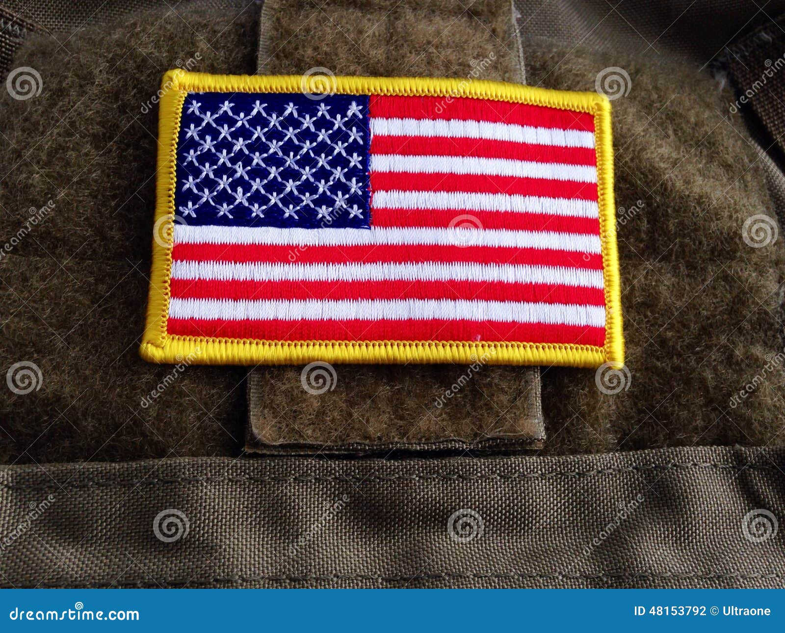 USA flag on the vest stock photo. Image of army, green 48153792