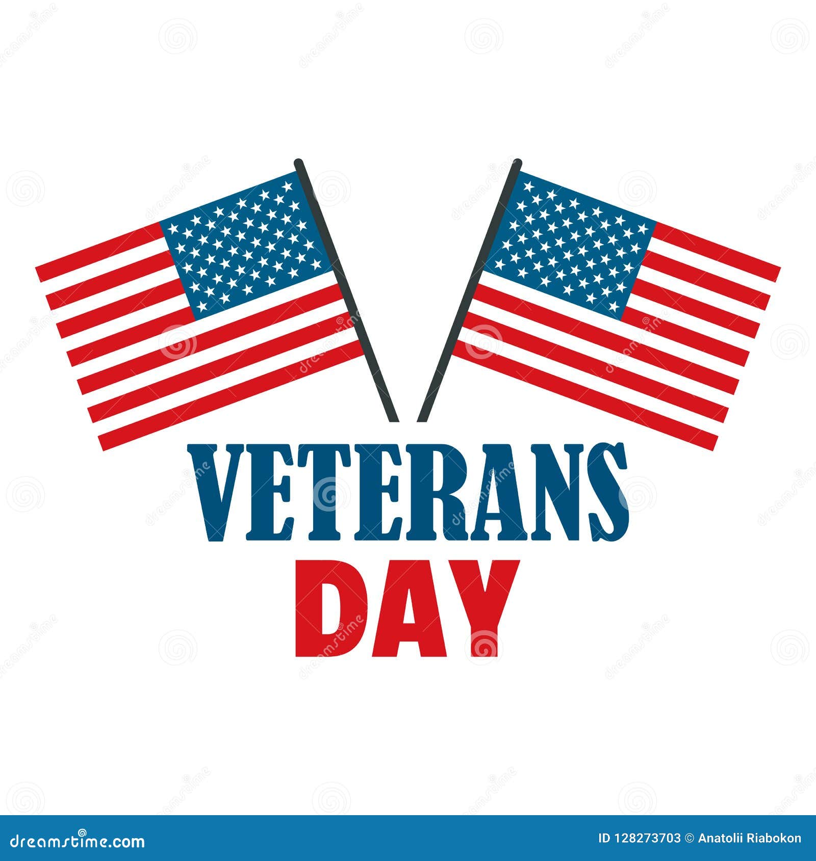 Download Usa Flag Veterans Day Logo, Flat Style Stock Vector ...