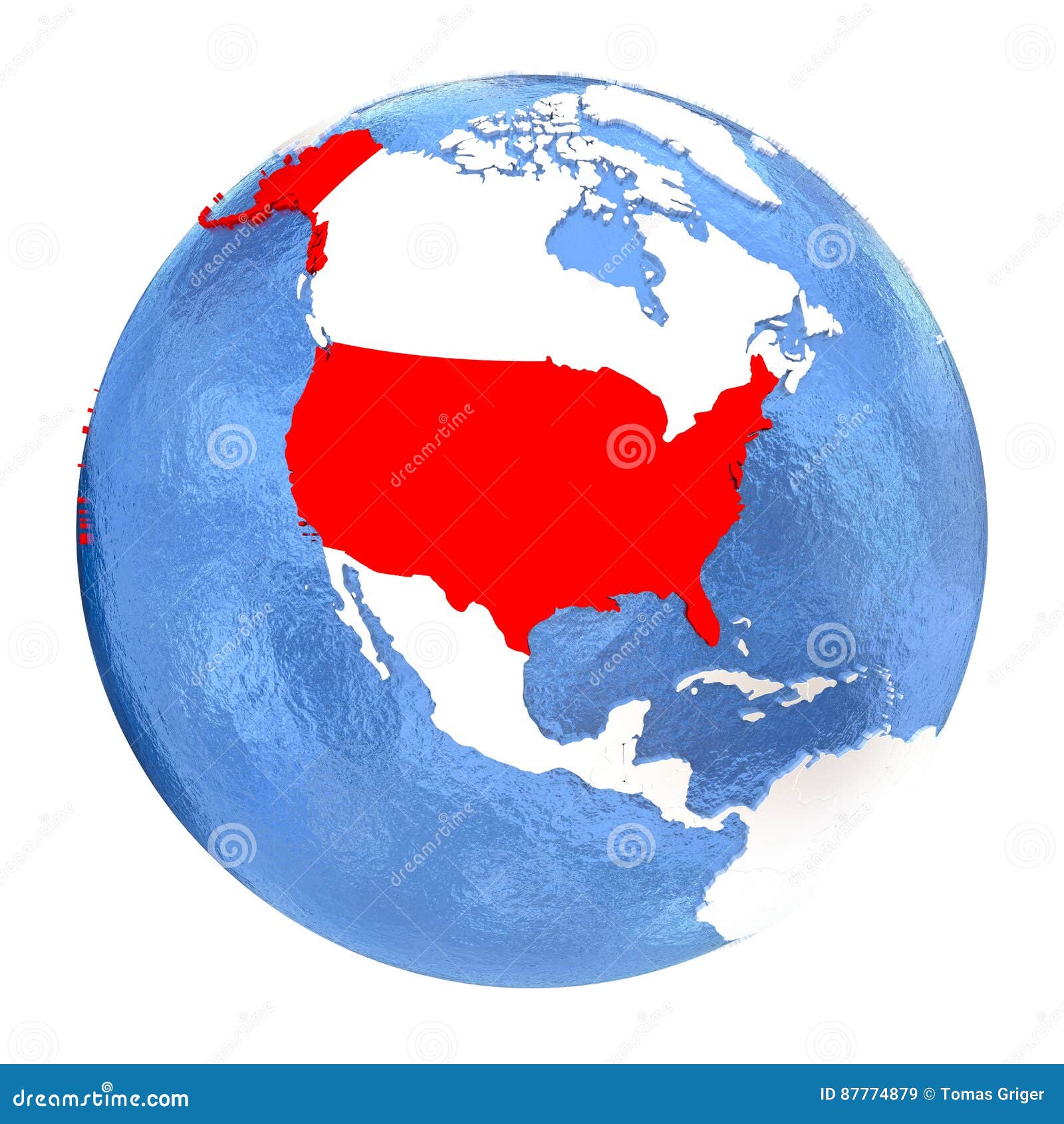 USA On Globe Isolated On White Stock Illustration Illustration of globe, metallic 87774879