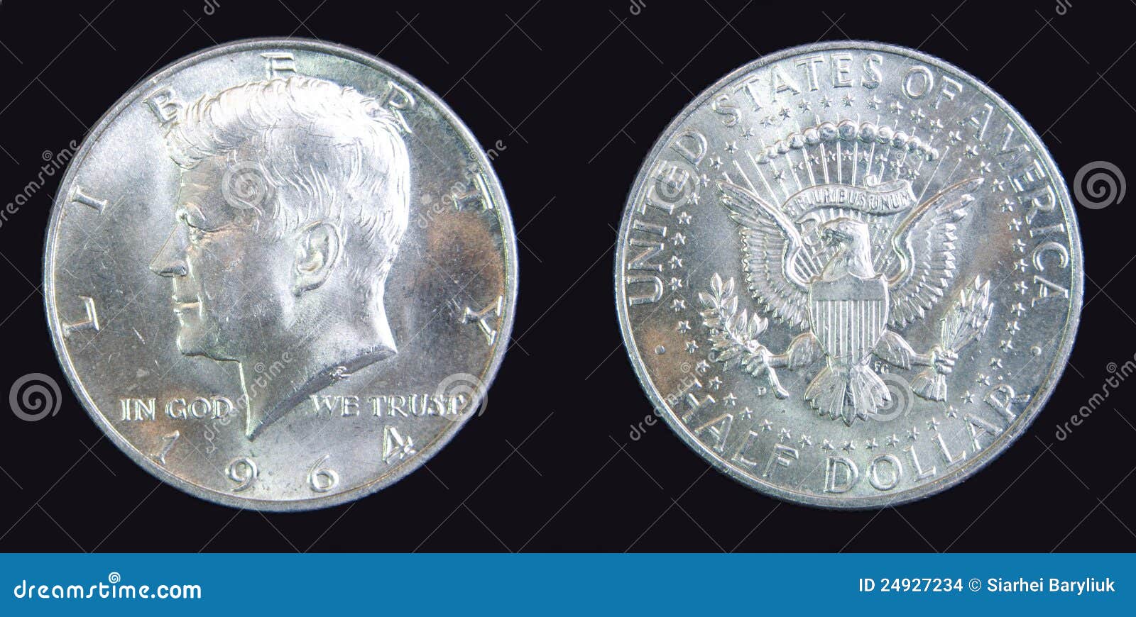 NEW JFK Half Dollar Colorized American Flag Silver Tone Coin Money Clip 13947 